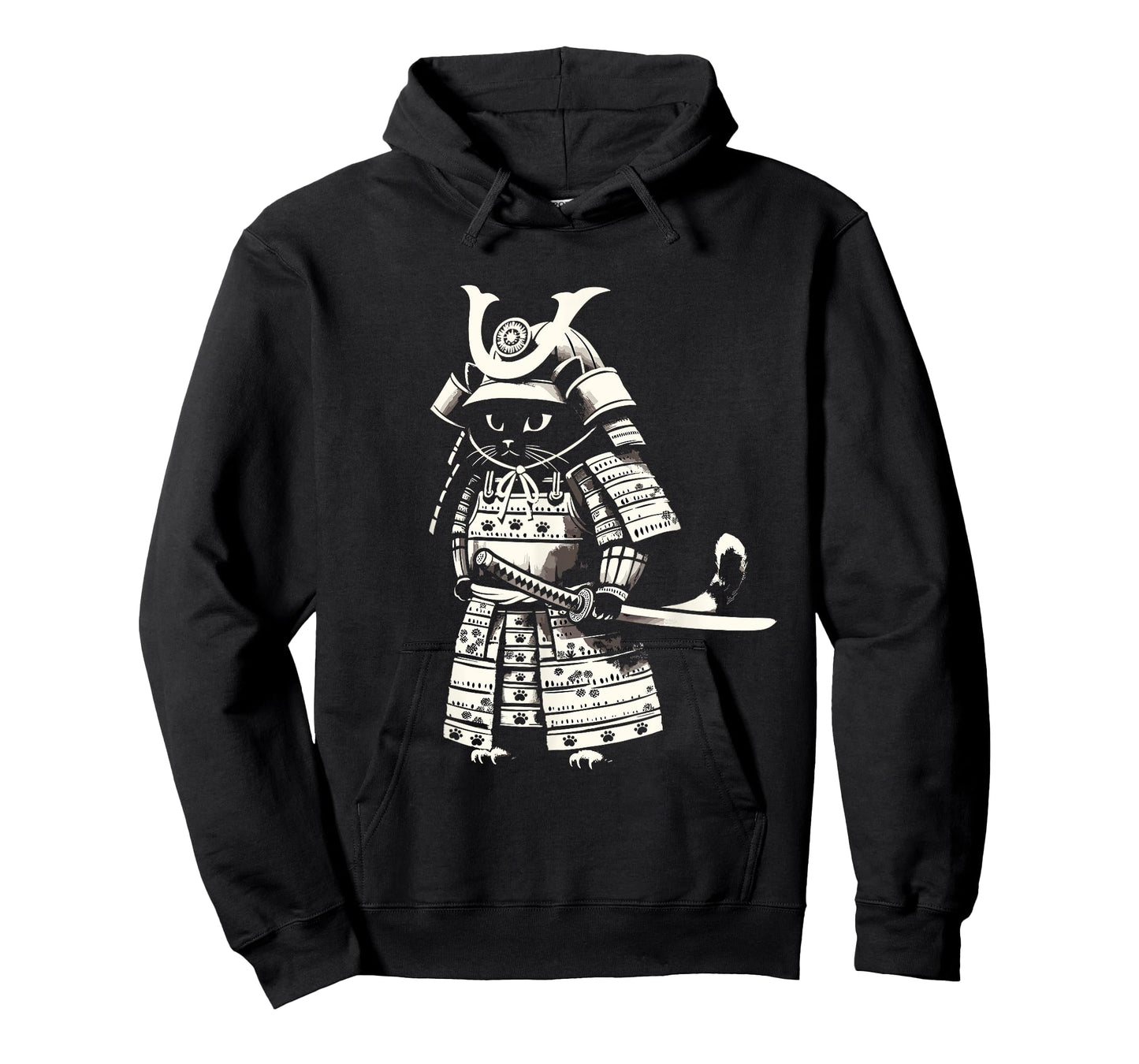 Kawaii Cat Anime Japanese Retro Samurai Novelty Funny Cat T-Shirt