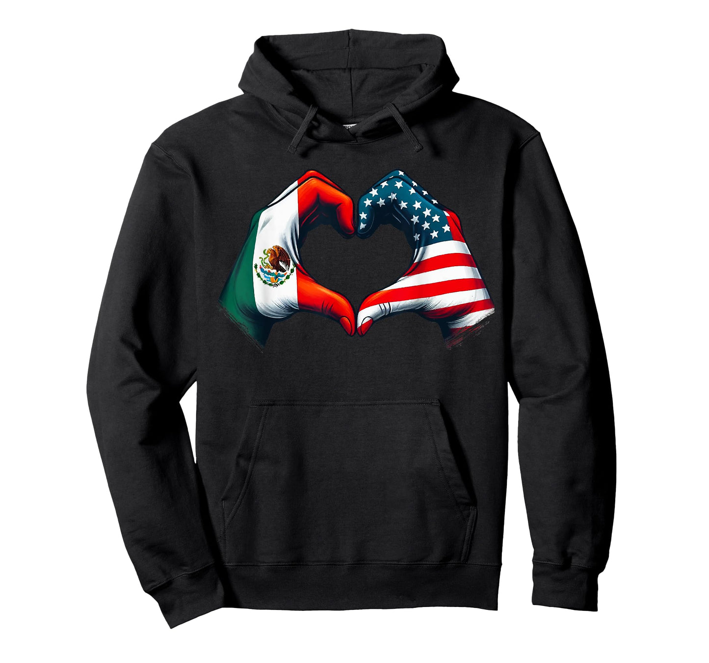 Vintage Mexican American Flag Heart Hands Love Mexico USA T-Shirt