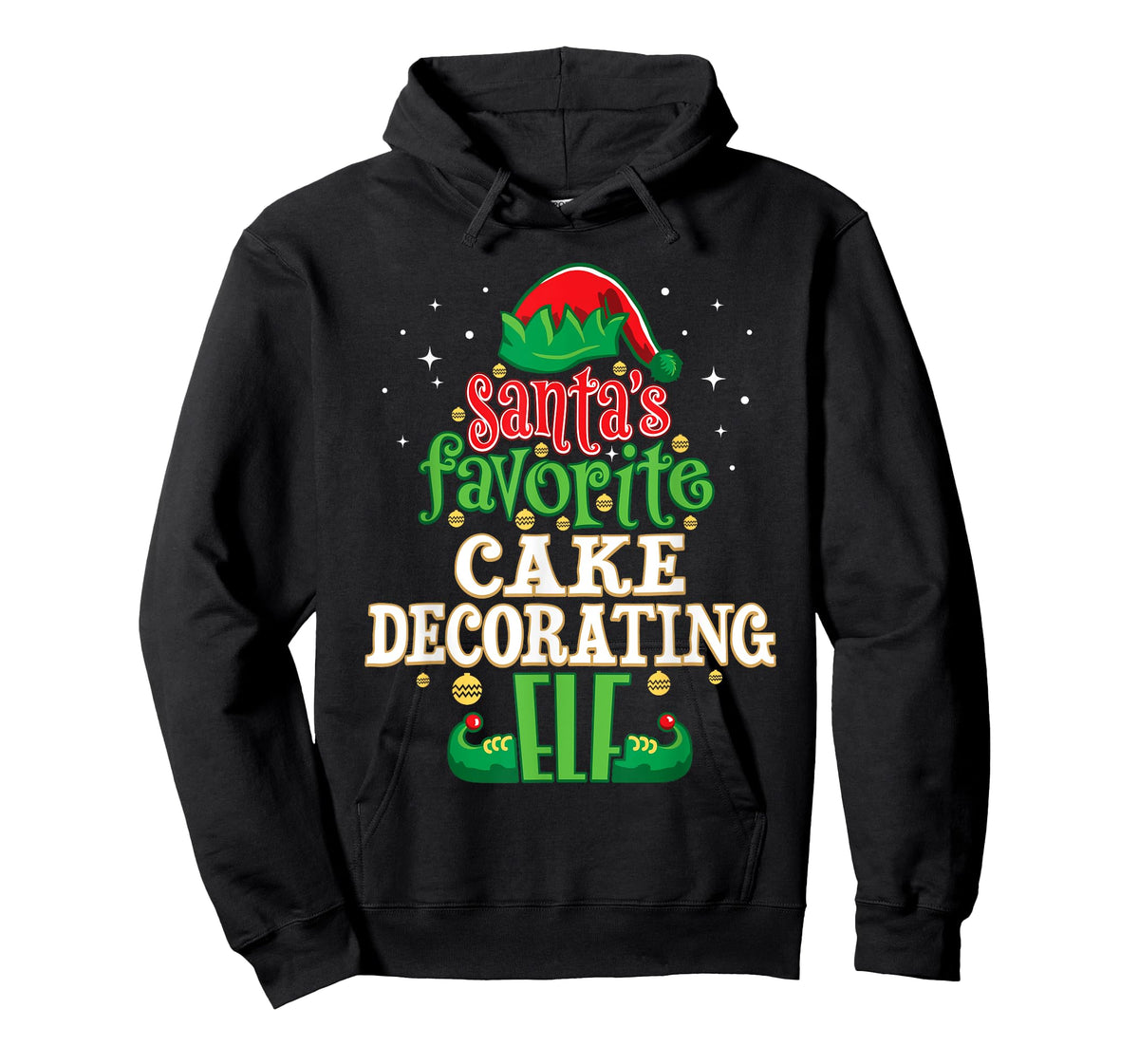 Santa's Favorite Cake Decorating Elf Christmas Matching T-Shirt
