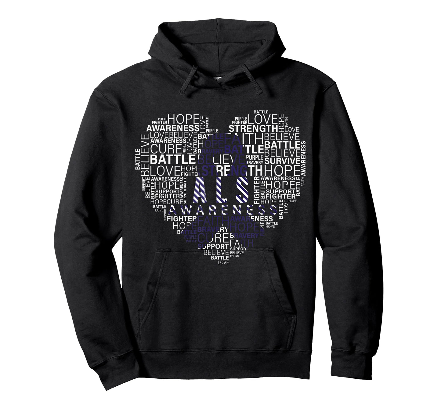 ALS awareness words cloud heart support proud ALS warrior T-Shirt