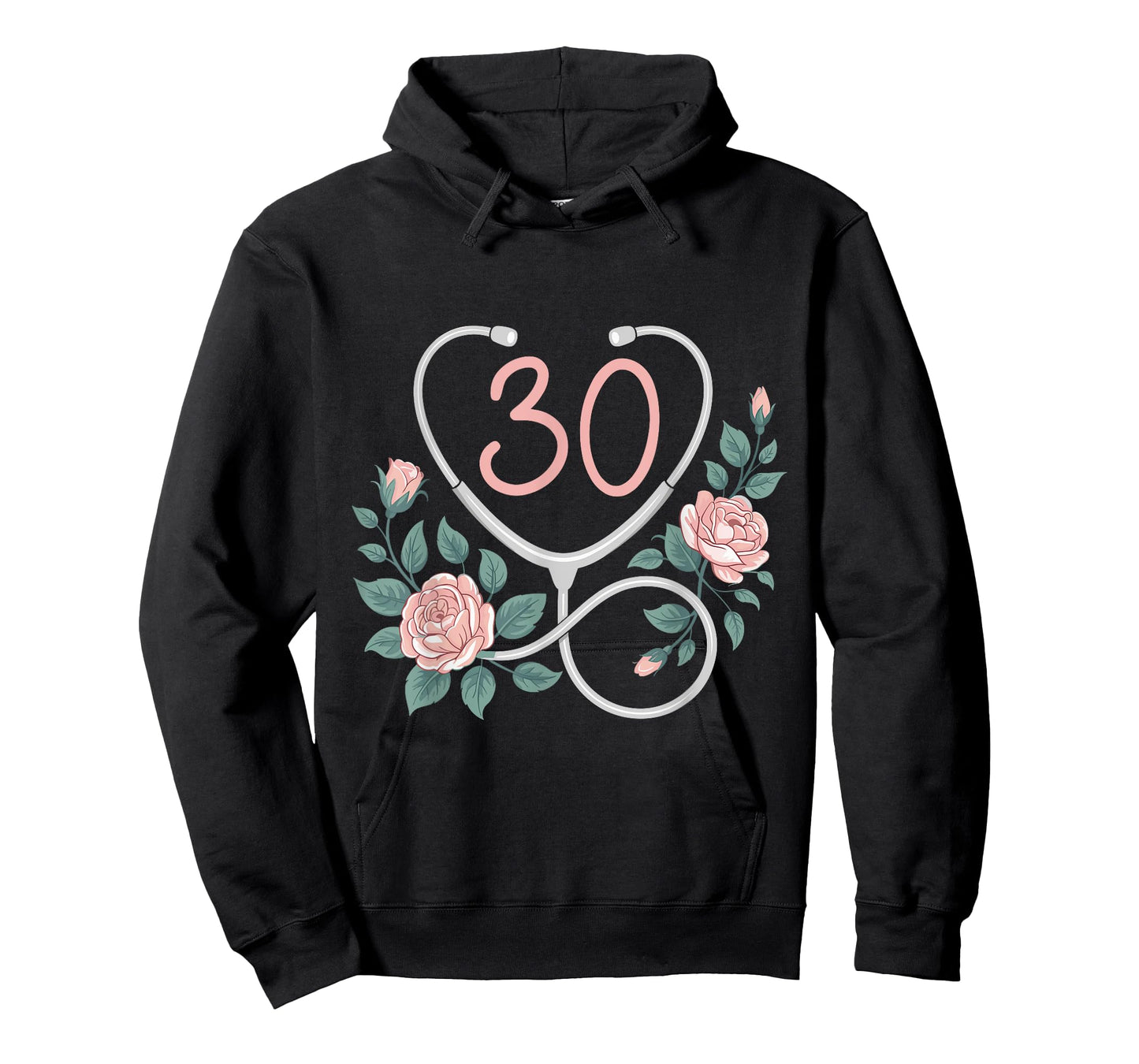 30th Birthday Nurse Stethoscope Cute Floral 30 Years Old T-Shirt