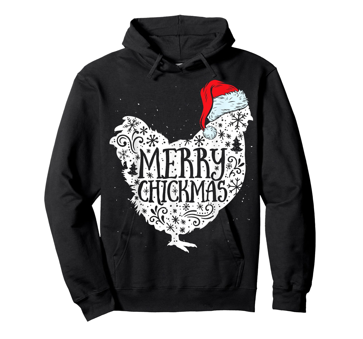 Chicken Christmas Merry Chickmas Santa Claus Hat Funny Xmas T-Shirt