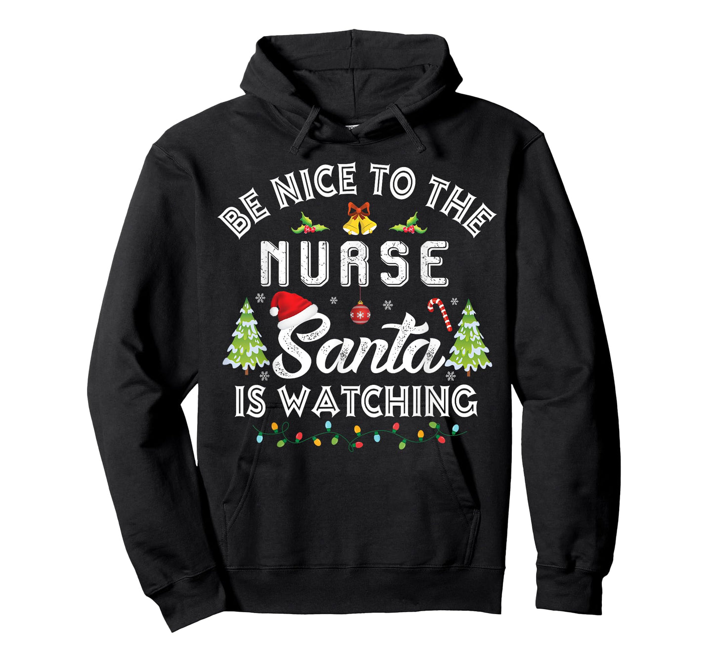 Christmas Be Nice To The Nurse Santa Is Watching Xmas T-Shirt