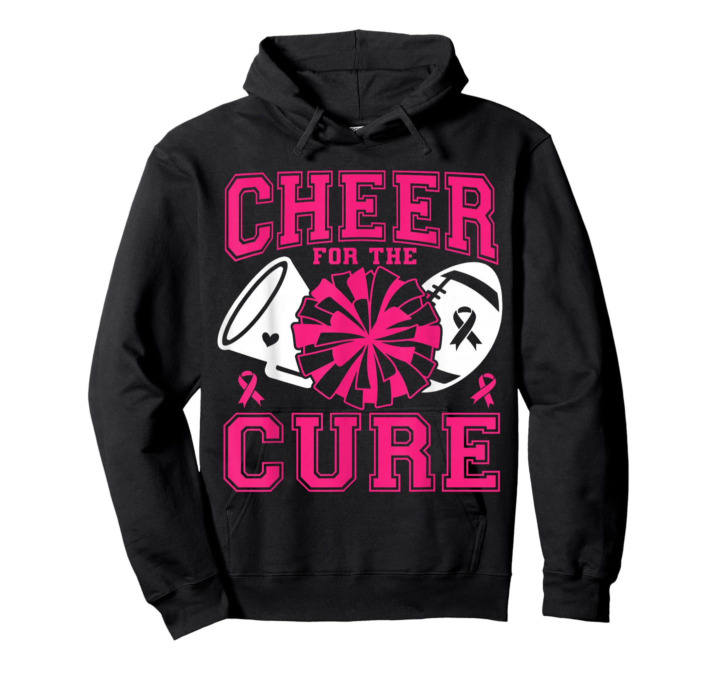 Cheer For The Cure Breast Cancer Awareness Pink Ribbon T-Shirt