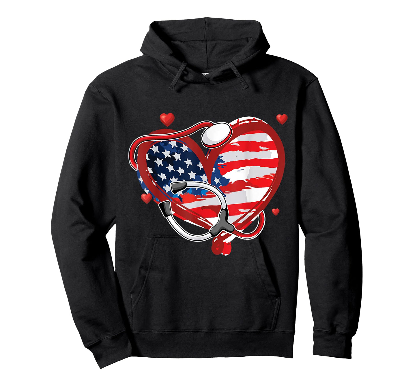 All American Nurse 4th of July Patriotic USA Flag Nursing T-Shirt for Women Men