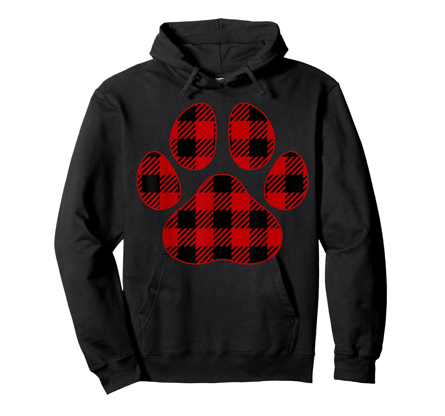 Cute Dog Lover Paw Print Plaid Pet Lover Red Plaid Paw Print Men Women Kids T-Shirt