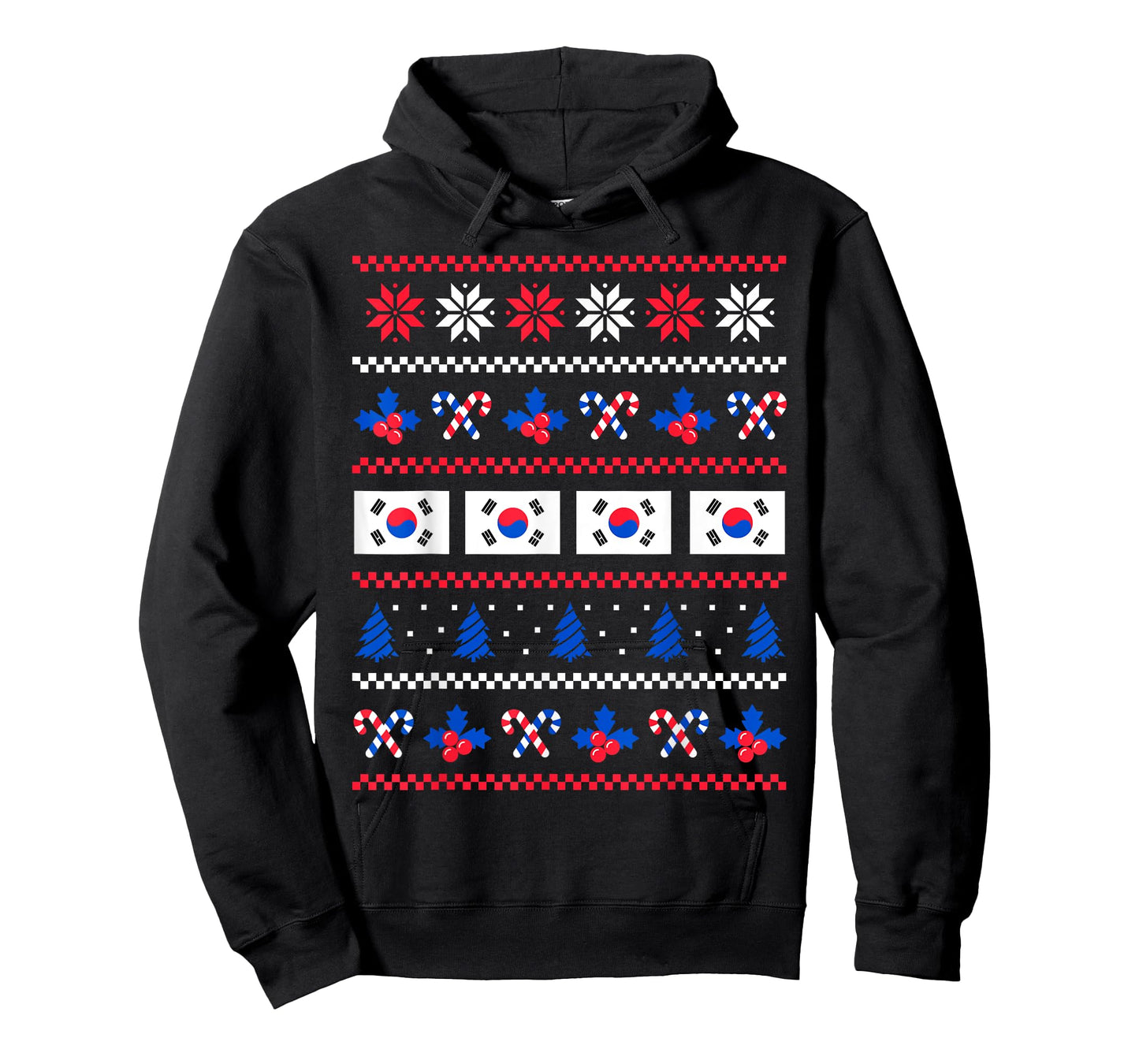 Ugly Christmas Sweater South Korea Flag, Half South Korean T-Shirt