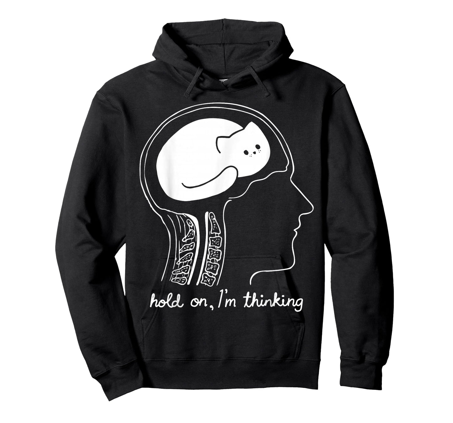 Funny Cat Brain Hold On I'm Thinking Graphic T-Shirt