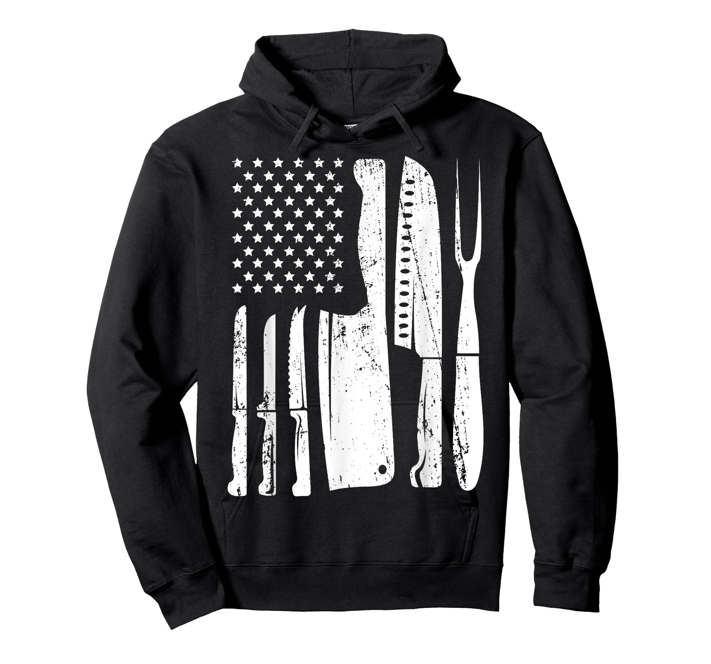 Chef Knife American Flag Head Cook USA Patriotic Cooking Women Men T-Shirt