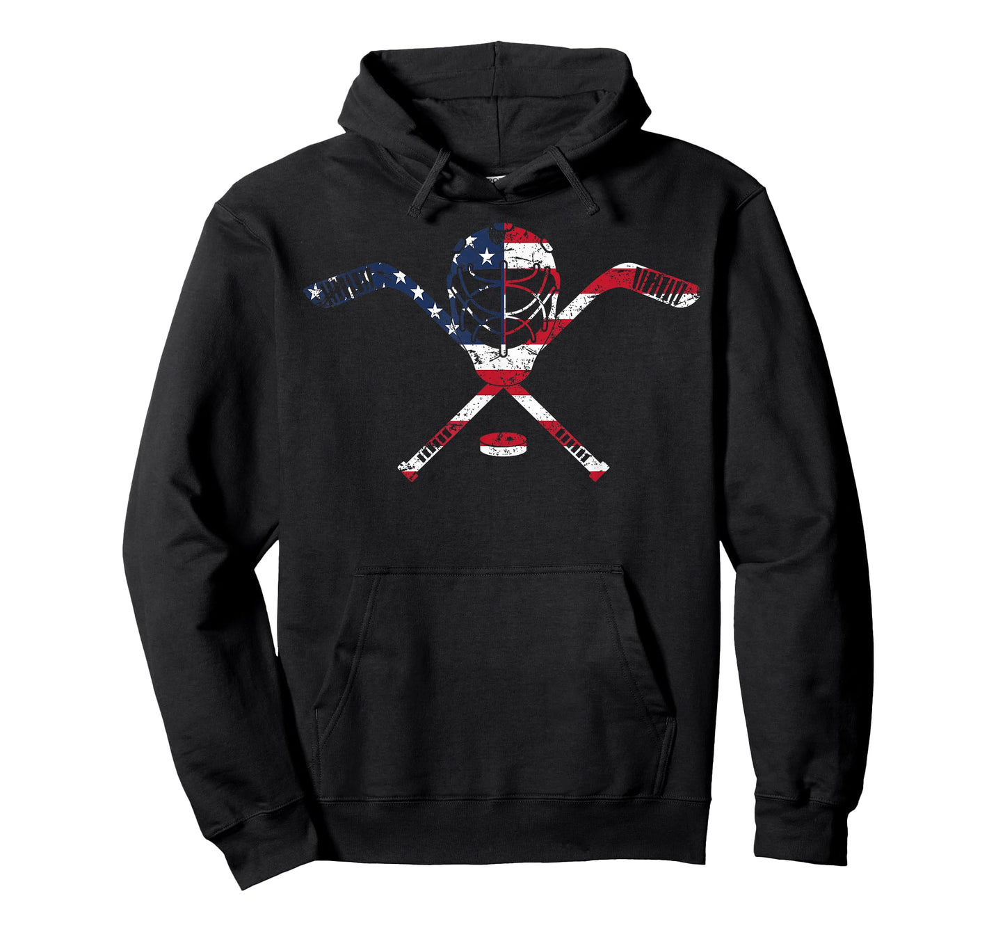 USA American Flag Ice Hockey Goalie Mask Stick Patriotic T-Shirt