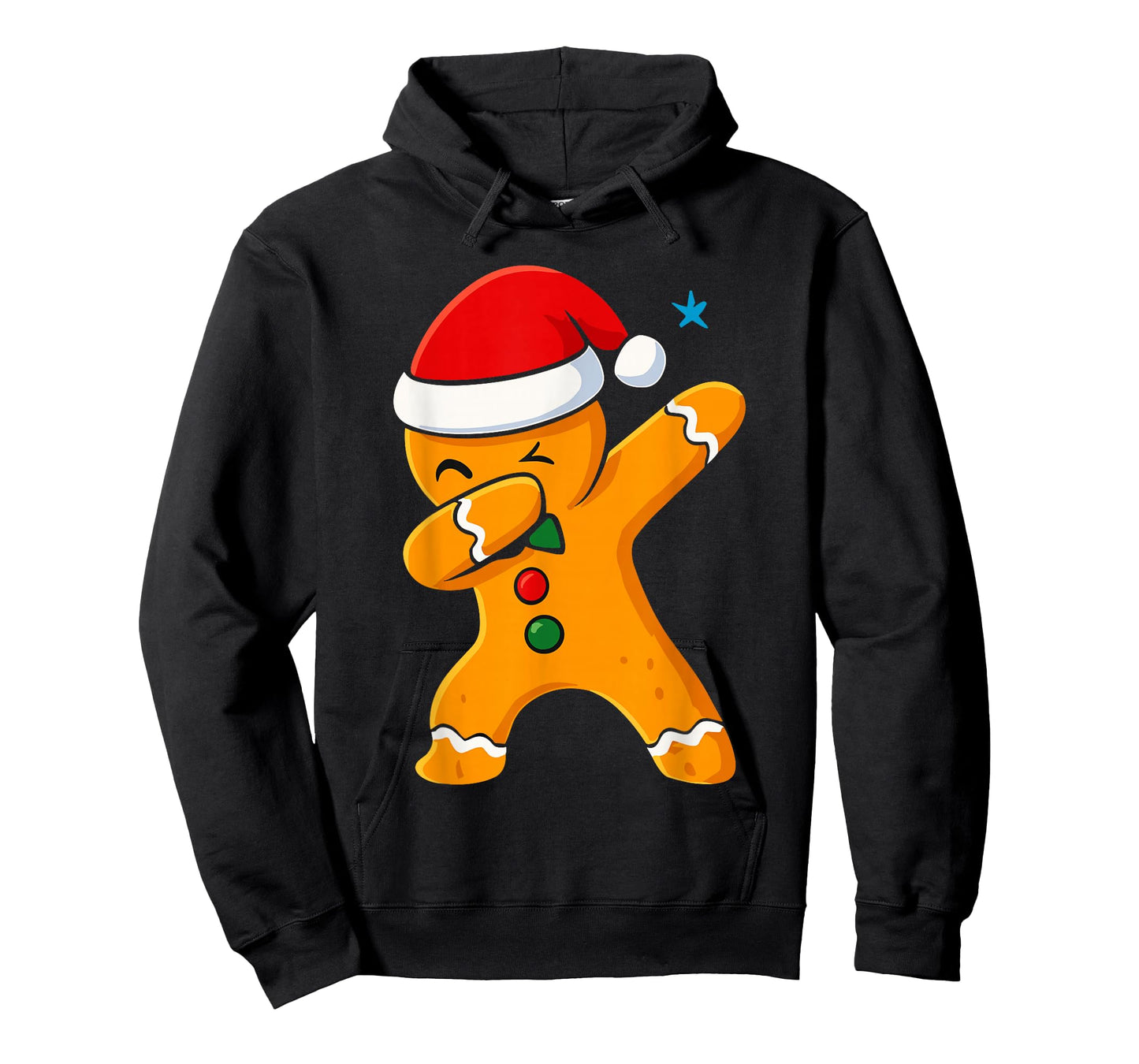 Dabbing Gingerbread Man Costume, Kids Christmas Santa Hat T-Shirt