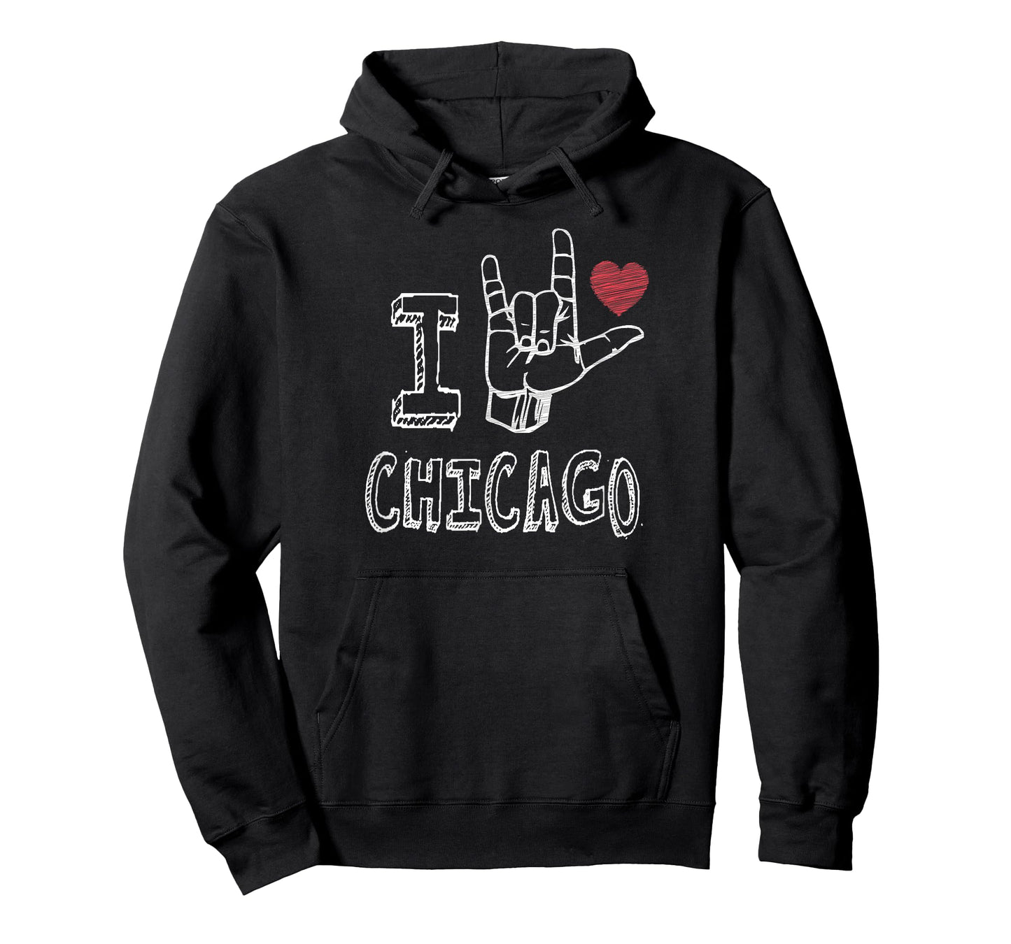 ASL I Love Chicago Sign Language Design with Heart T-Shirt
