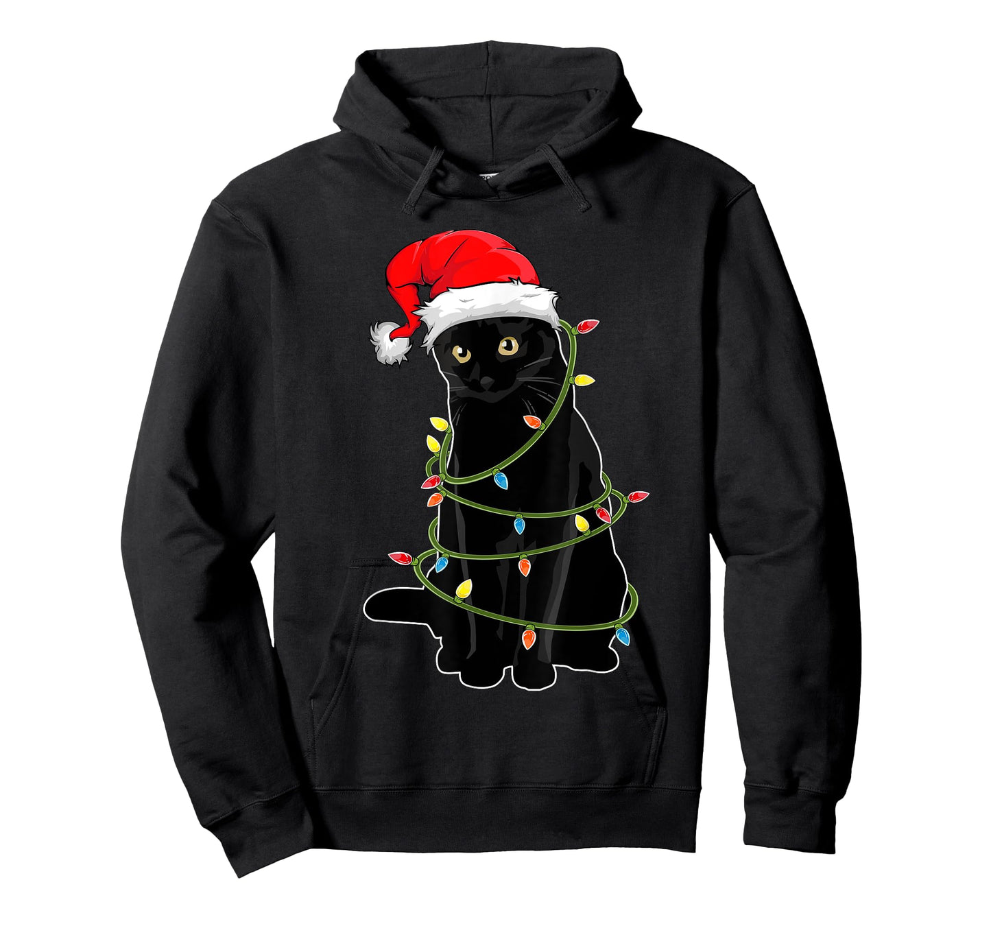 Christmas Cat Shirt For Men Black Cat Christmas Pajama Women T-Shirt