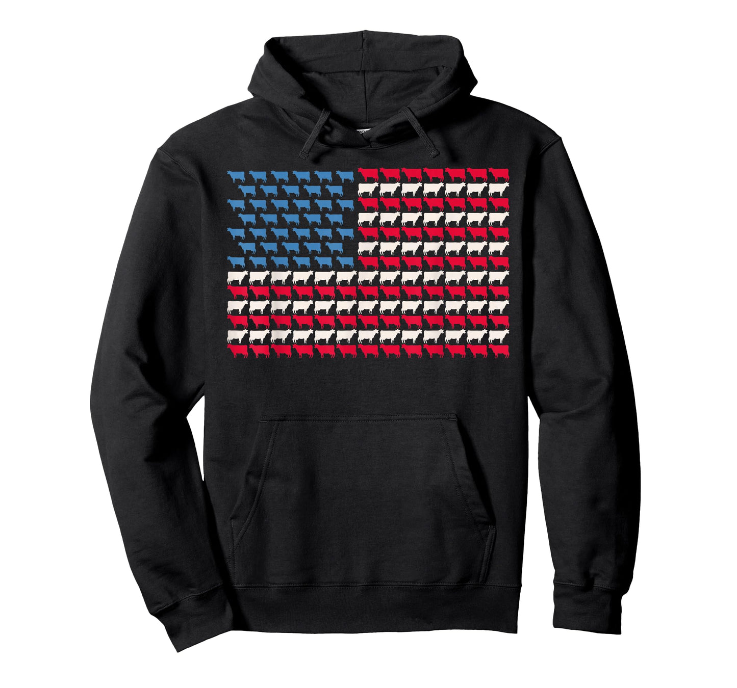 Cow American Flag Heifer US 4th Of July Farm Cattle USA Gift T-Shirt
