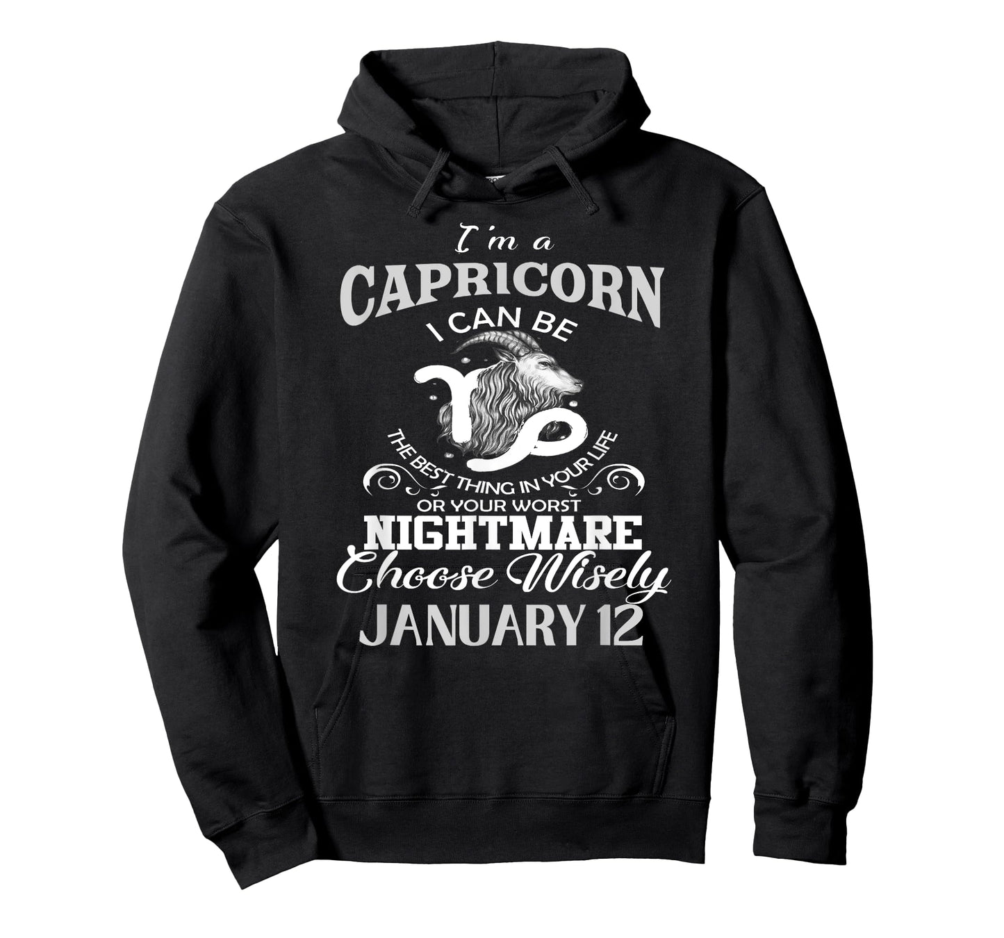 Capricorn Zodiac Sign January 12 For Men and Women Birthday T-Shirt