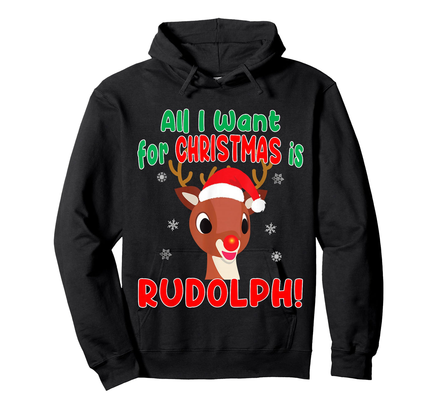 All I Want for Christmas Rudolph Red Nose Reindeer Kids Gift T-Shirt