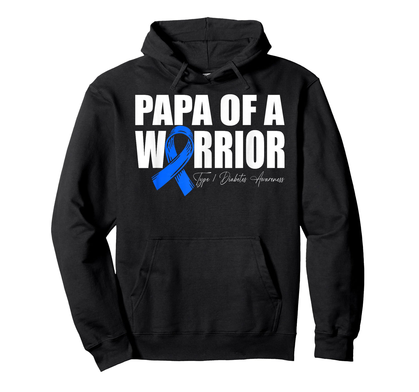 Papa of A Warrior Type 1 Diabetes Awareness Wear Blue T-Shirt