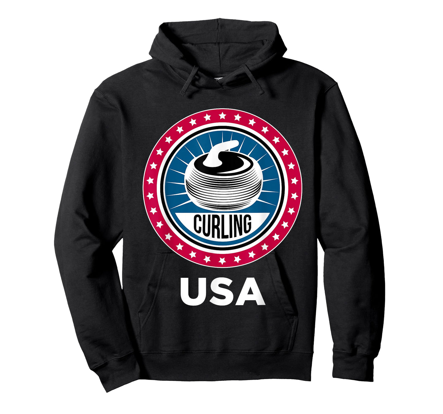 Curling USA Support the Team Tshirt USA Flag Curl Clean T-Shirt