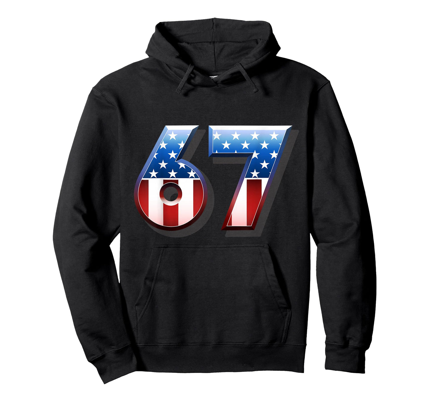 USA Flag 67 Meme Six Seven Slang 67th Birthday Adult Kids T-Shirt