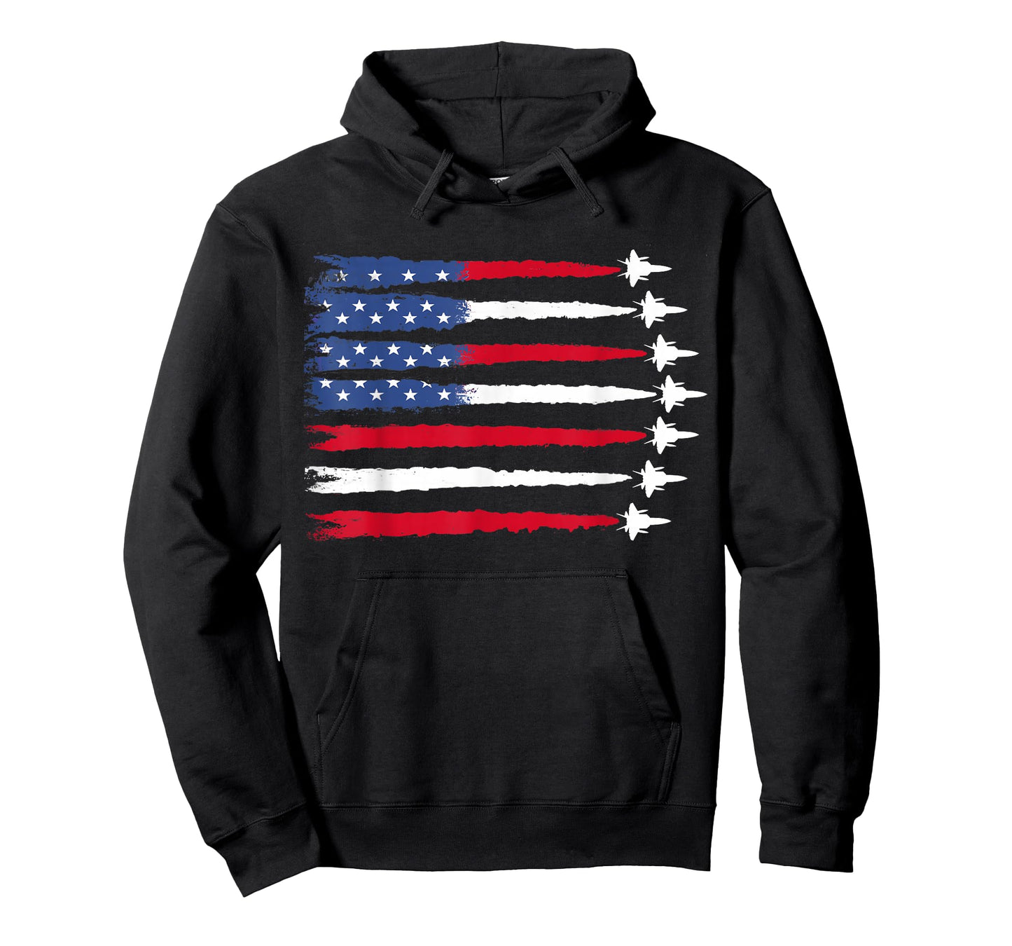 Patriotic Red White Blue USA Flag Fighter Jets 4th of July T-Shirt