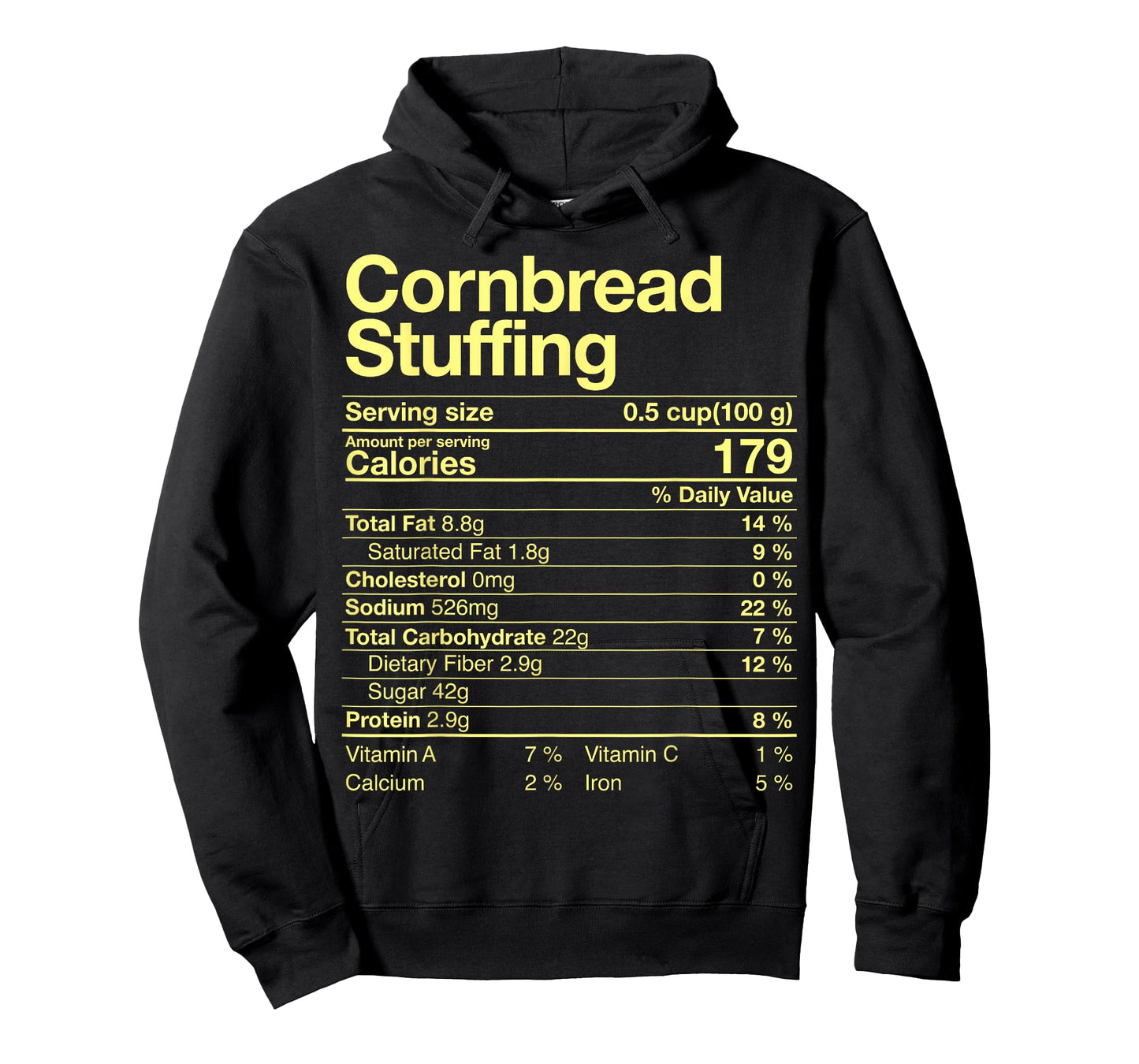 Cornbread Stuffing Nutrition Facts Costume Thanksgiving T-Shirt