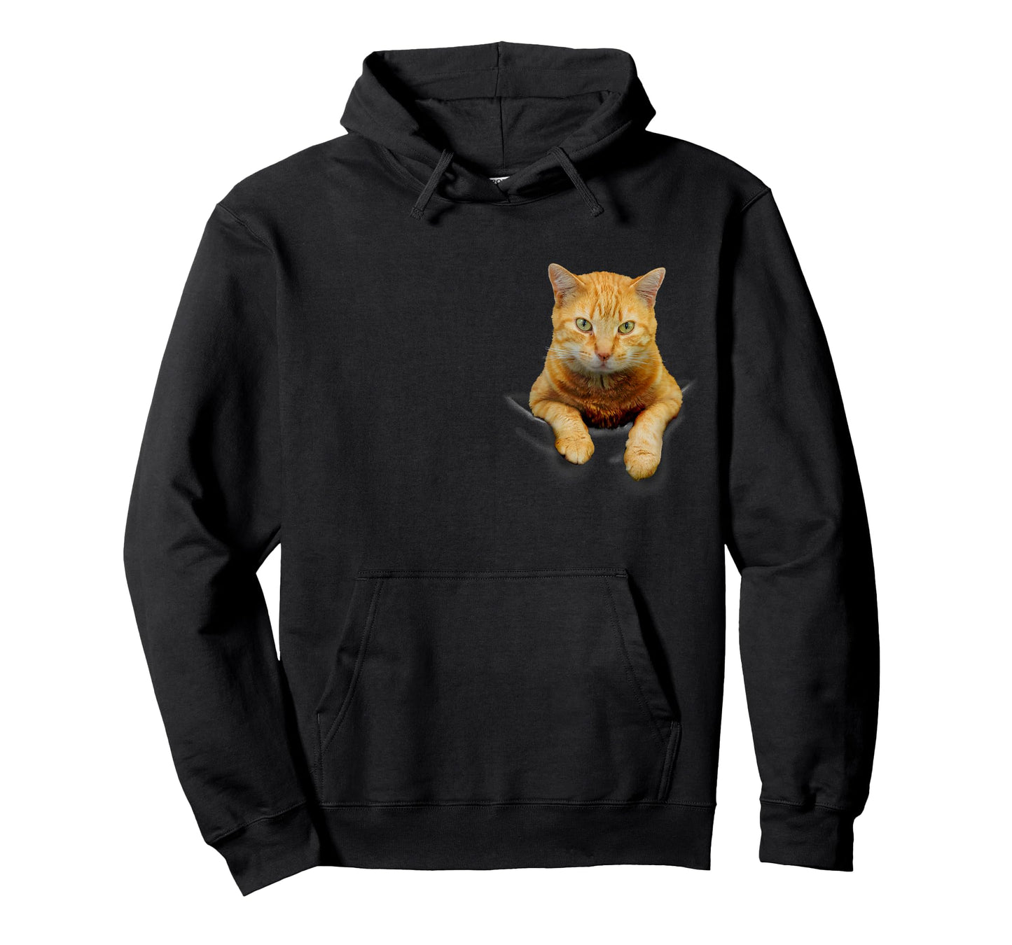 Orange Tabby Cat Funny Realistic Cat in Pocket Graphic Men Women Kids T-Shirt