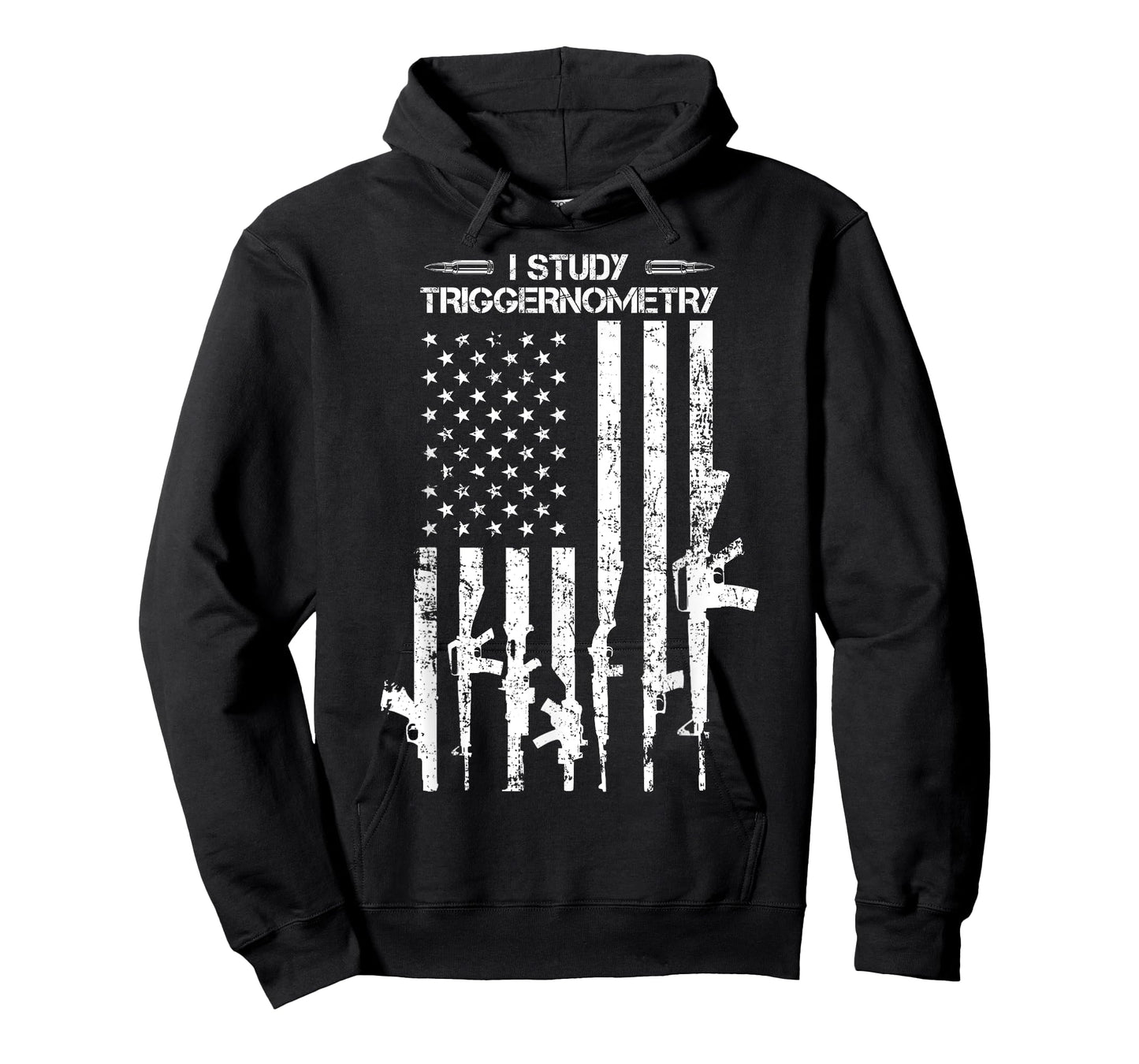 I Study Triggernometry - Funny Gun Pro Guns American Flag T-Shirt