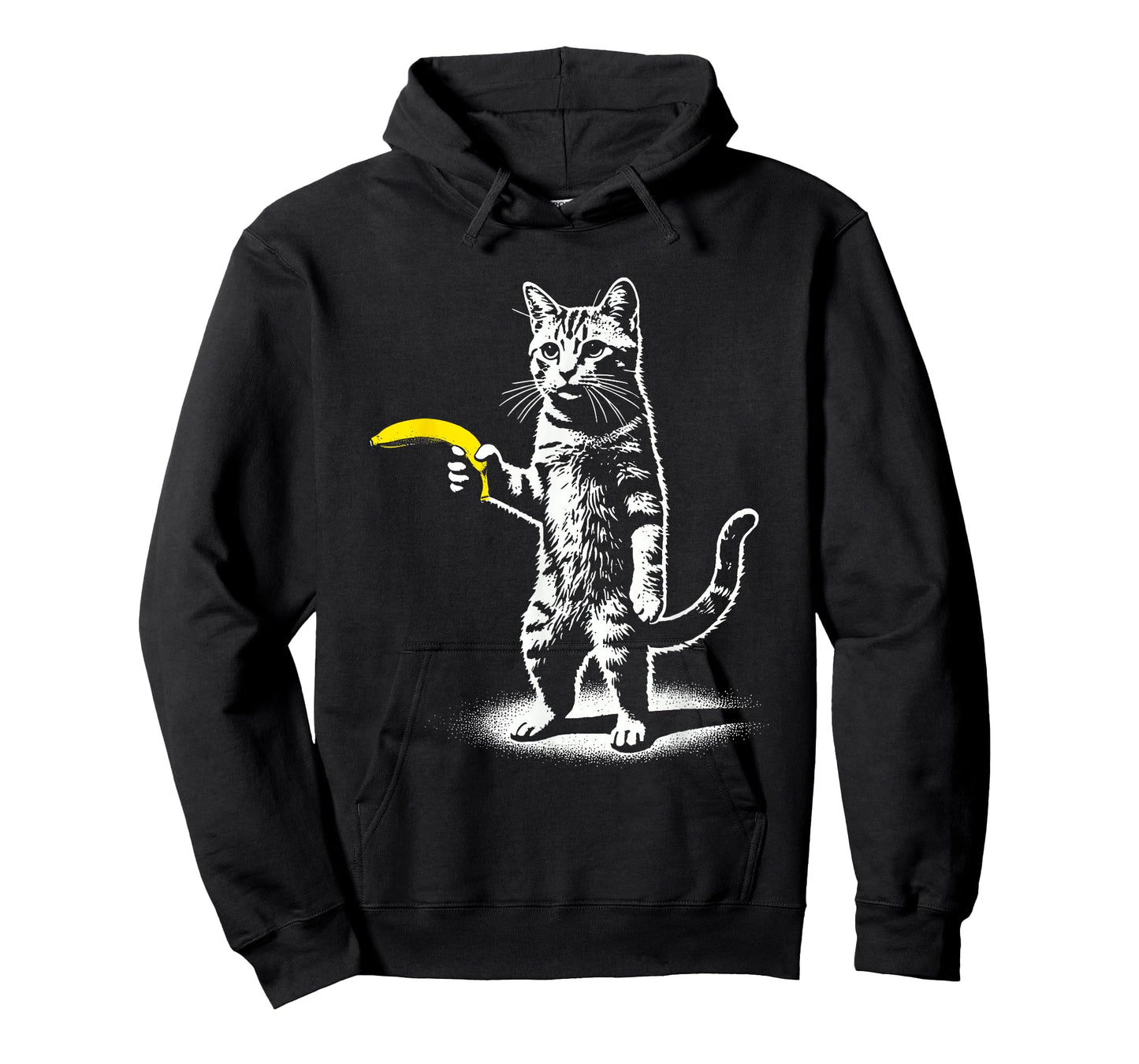 Retro Cat with Banana Meme Men Women Kids Novelty Funny Cat T-Shirt