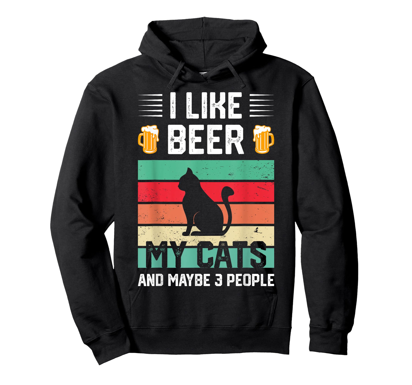 I Like Beer And My Cats And Maybe 3 People Funny T-Shirt