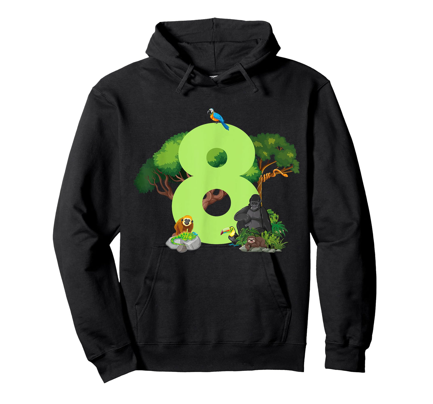 8th Birthday Jungle Animals Safari Rainforest 8 Year Old T-Shirt