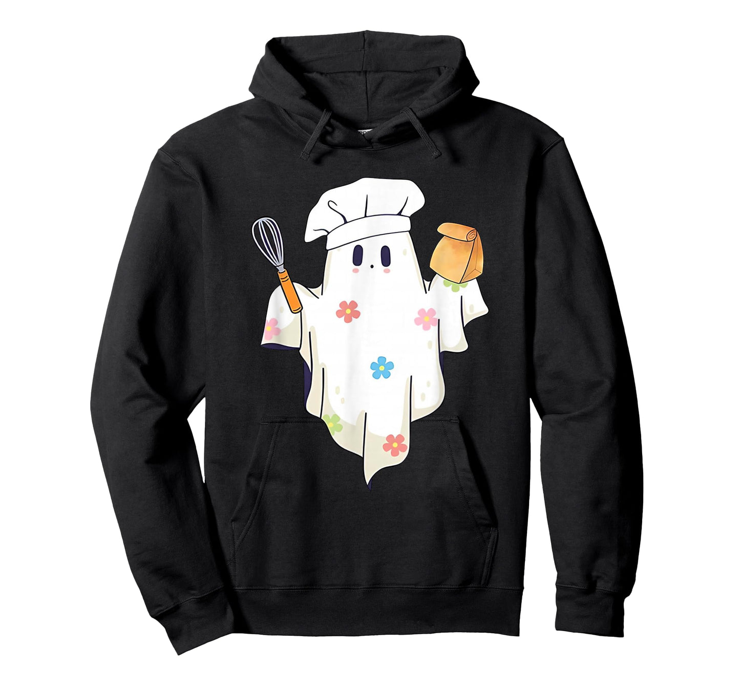 Cute Little Ghost Chef Funny Lunch Lady Cafeteria Costume T-Shirt
