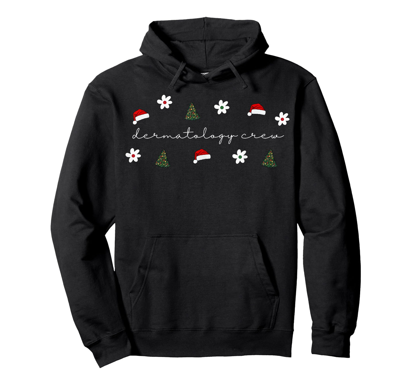 Christmas Santa Hat Dermatology Crew Nurse Daisy Flower T-Shirt