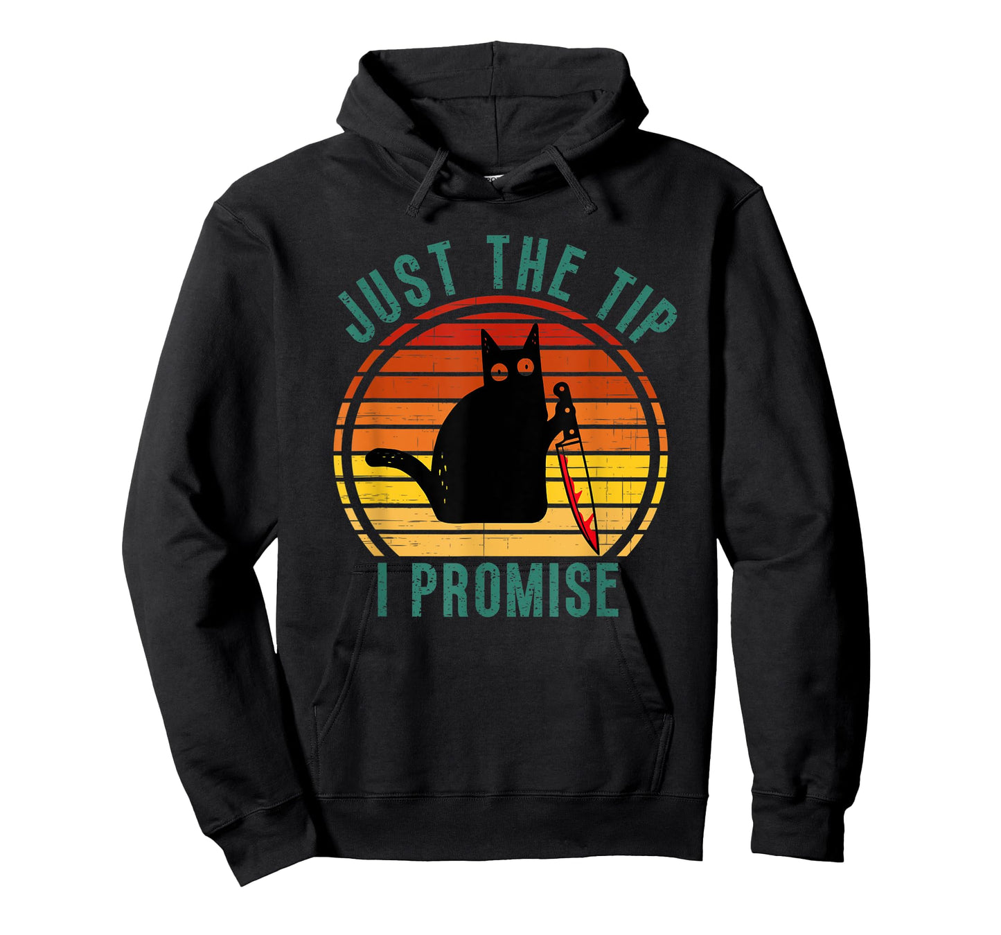 Halloween Creepy Cat Just The Tip I Promise Cat With Knife T-Shirt for Men Women