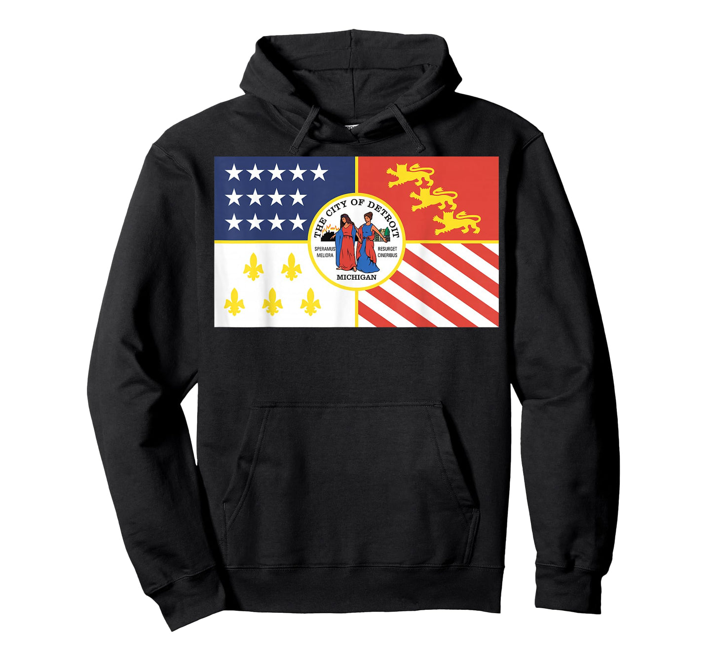 Flag of Detroit Michigan T-shirt Tee Tees T Shirt Tshirt T-Shirt