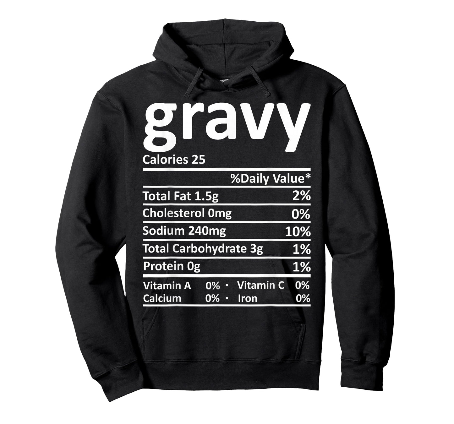 Gravy Nutrition Thanksgiving Costume Food Facts Christmas T-Shirt