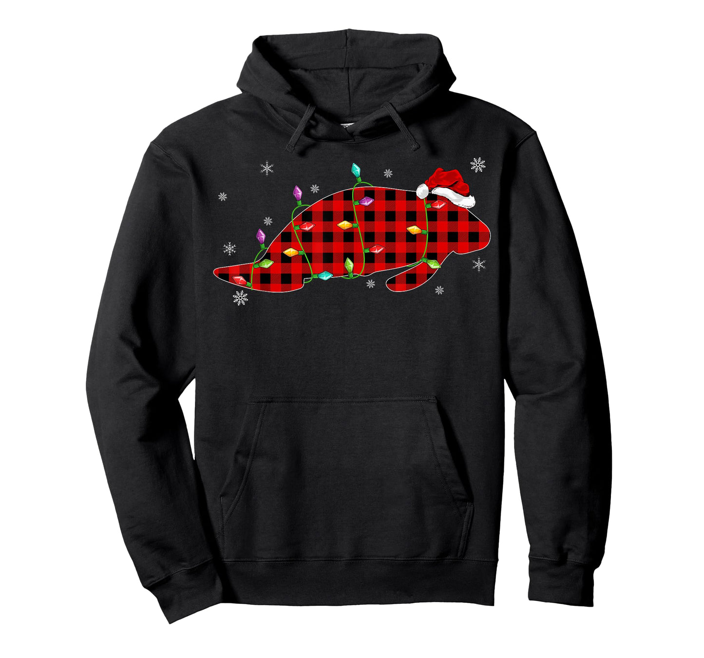 Funny Buffalo Plaid Family Matching Manatee Christmas Pajama T-Shirt