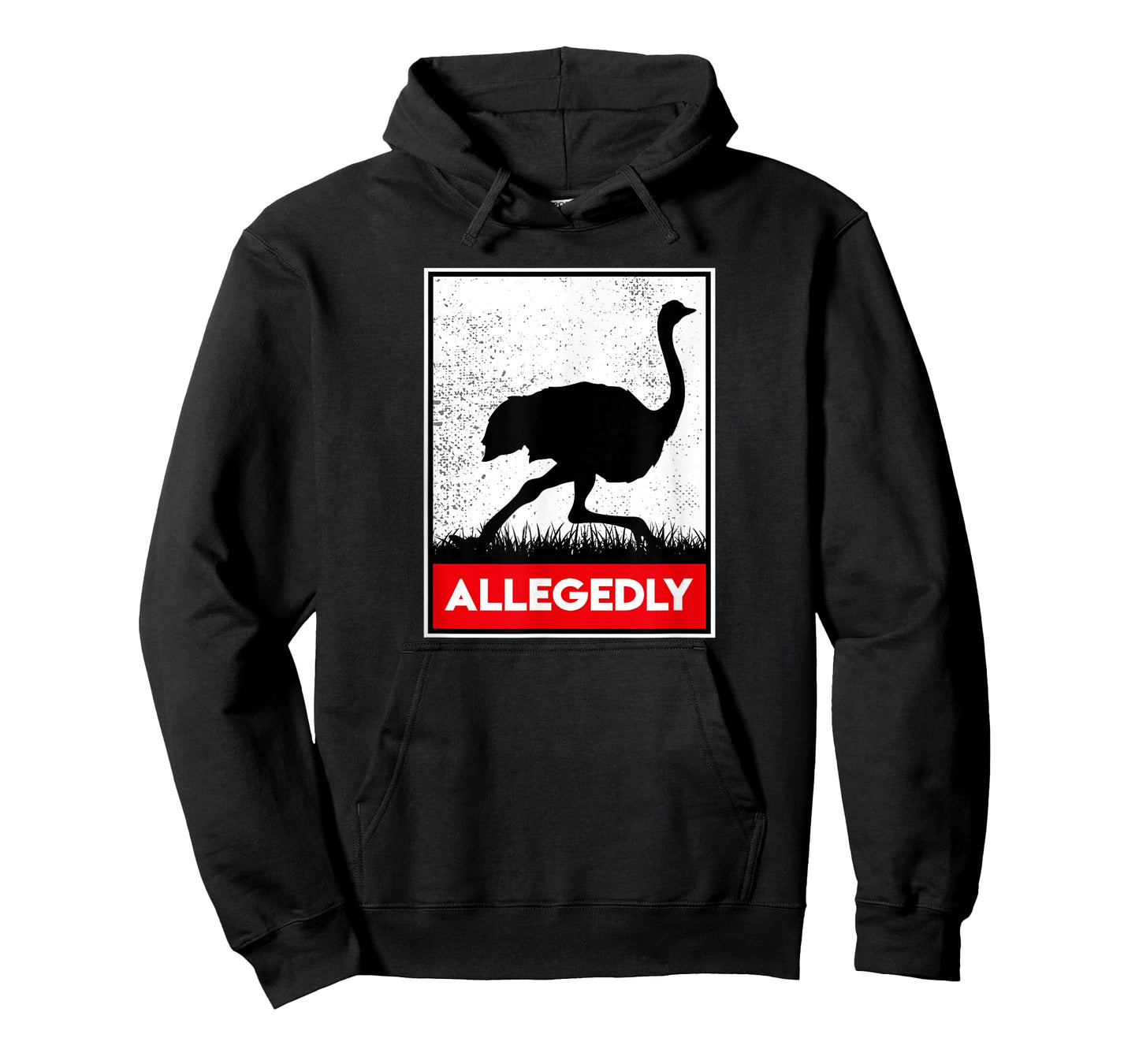 Allegedly Ostrich Co. Allegedly Ostrich Funny Flightless Bird Unisex-Adults Black T-Shirt
