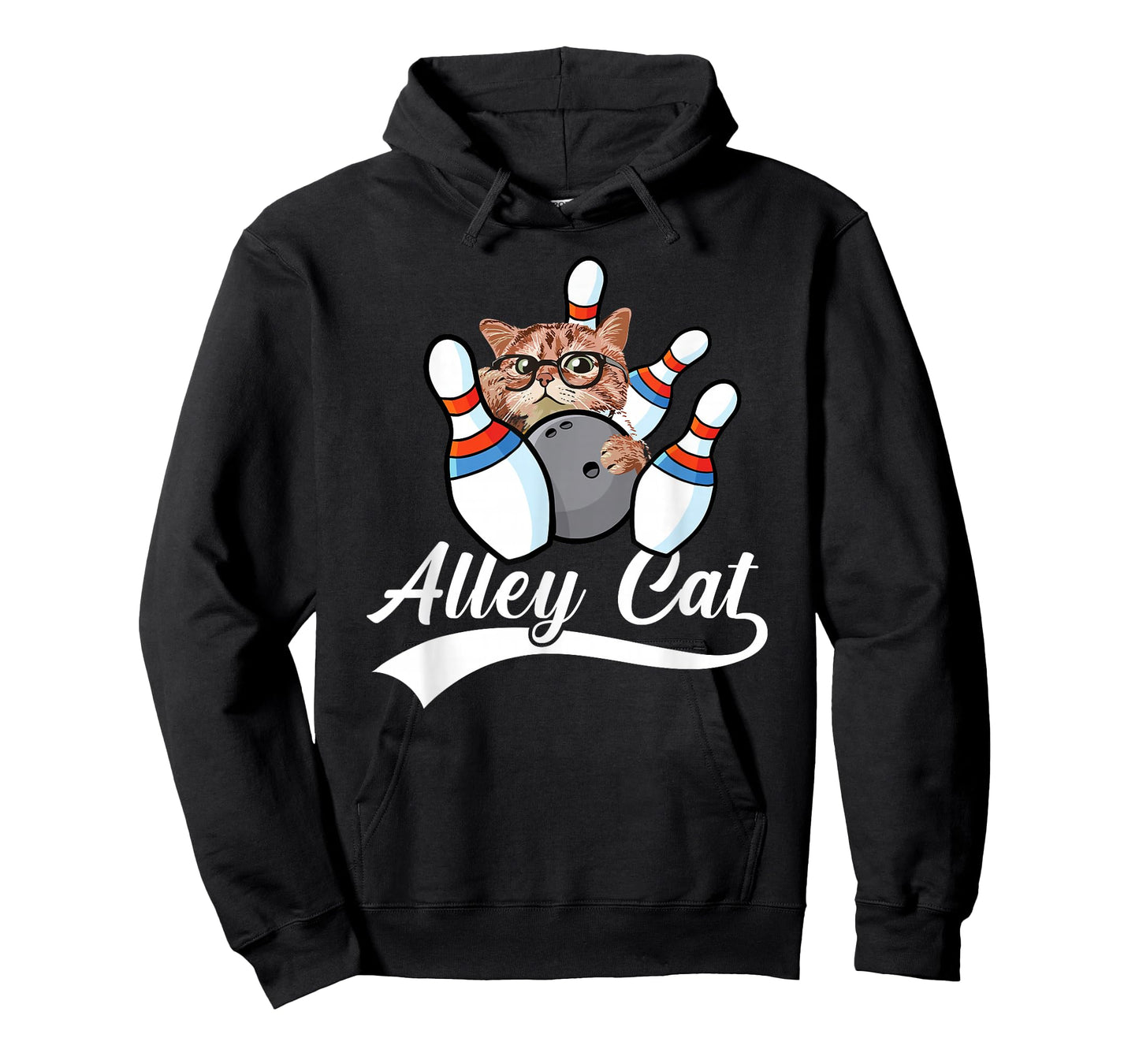 Alley Cat Bowler Funny Animal Bowling Quote T-Shirt