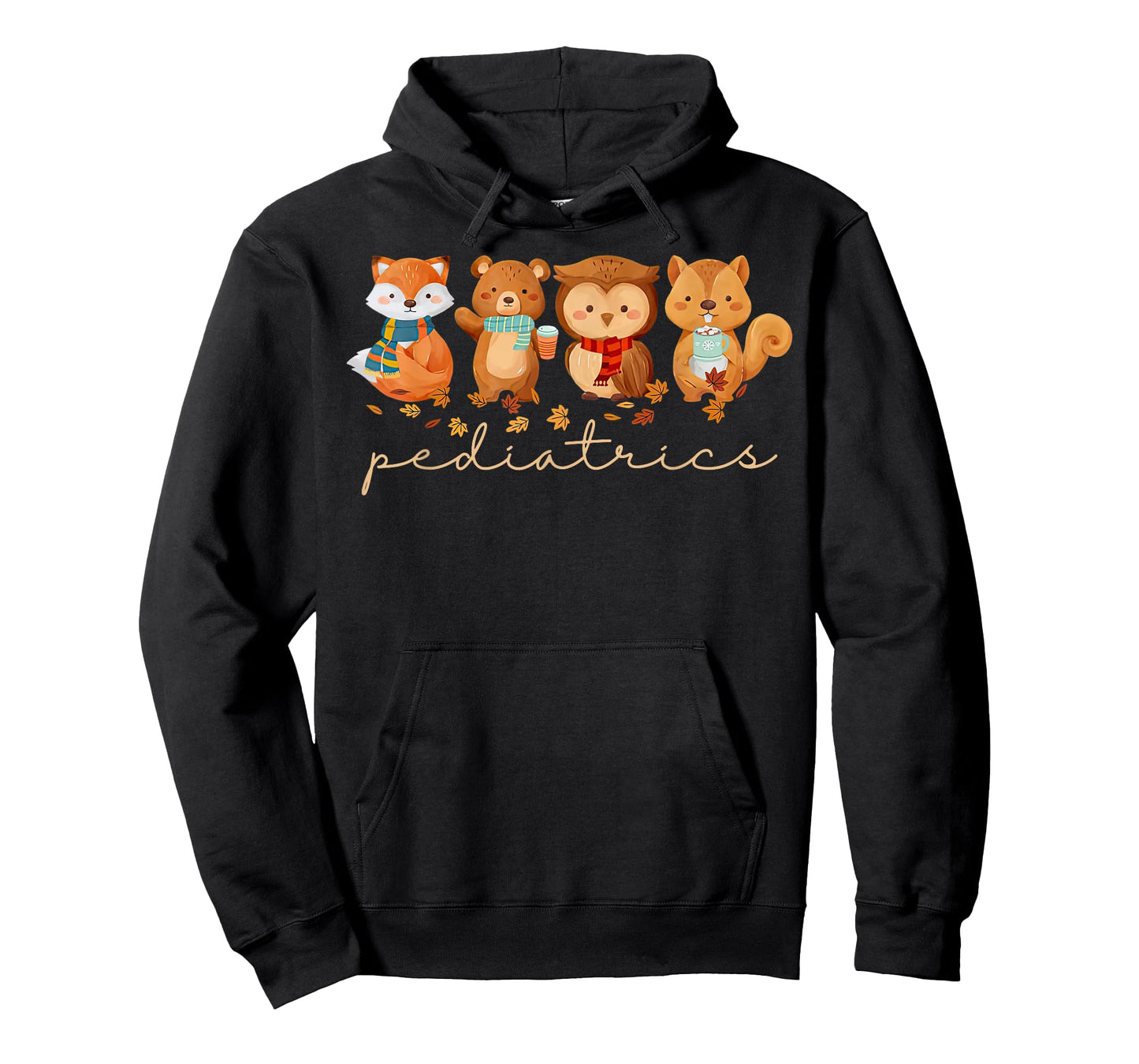 Cute Animals Pediatric Nurse Leaves Fall Thanksgiving PEDS T-Shirt