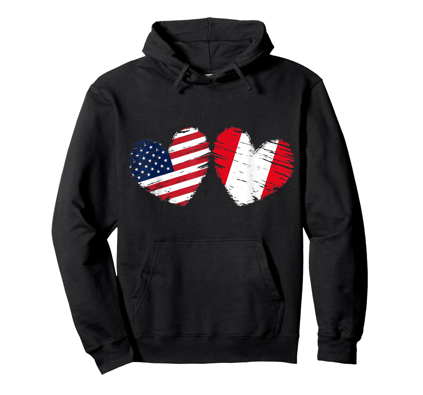USA Peru Flag Heart Valentines Day Peruvian American T-Shirt