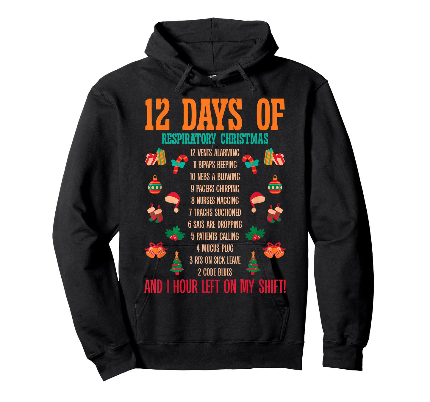 12 Days Of Respiratory Therapist Christmas RT Therapy Xmas T-Shirt