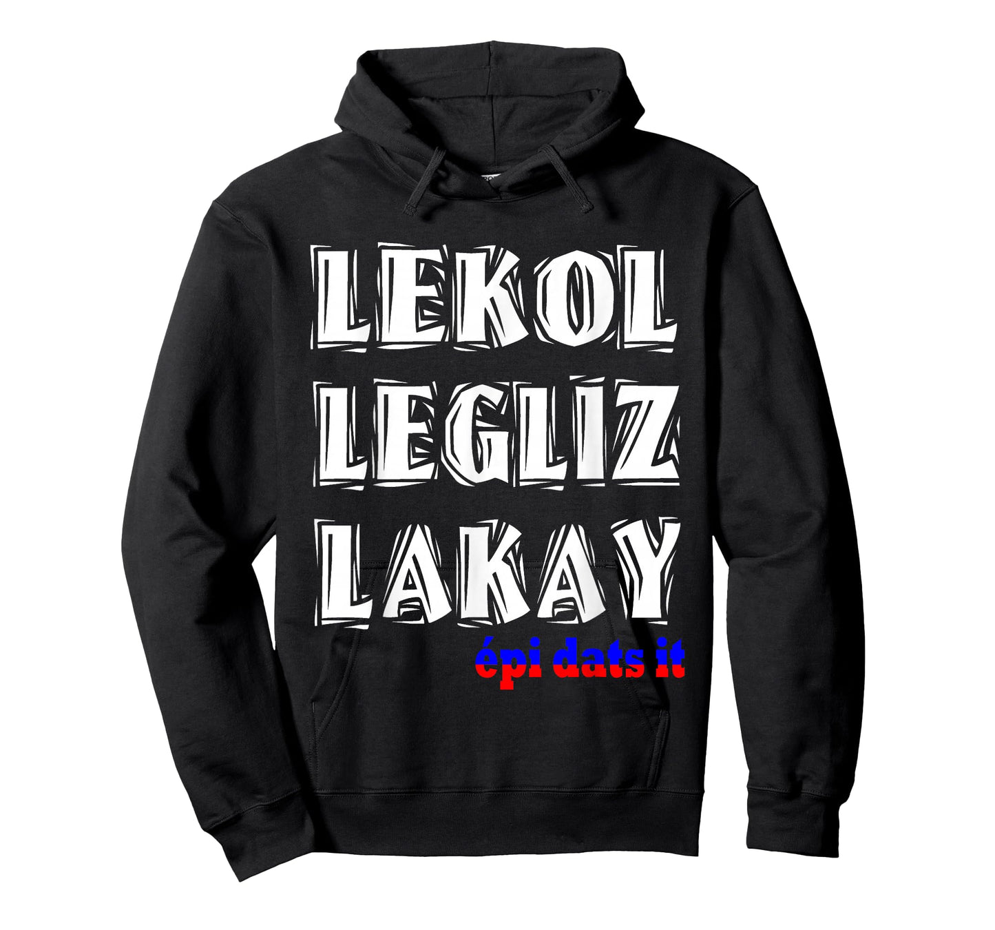 Haitian Lekol Legliz Lakay Haiti Flag Creole Sayings T-Shirt Small