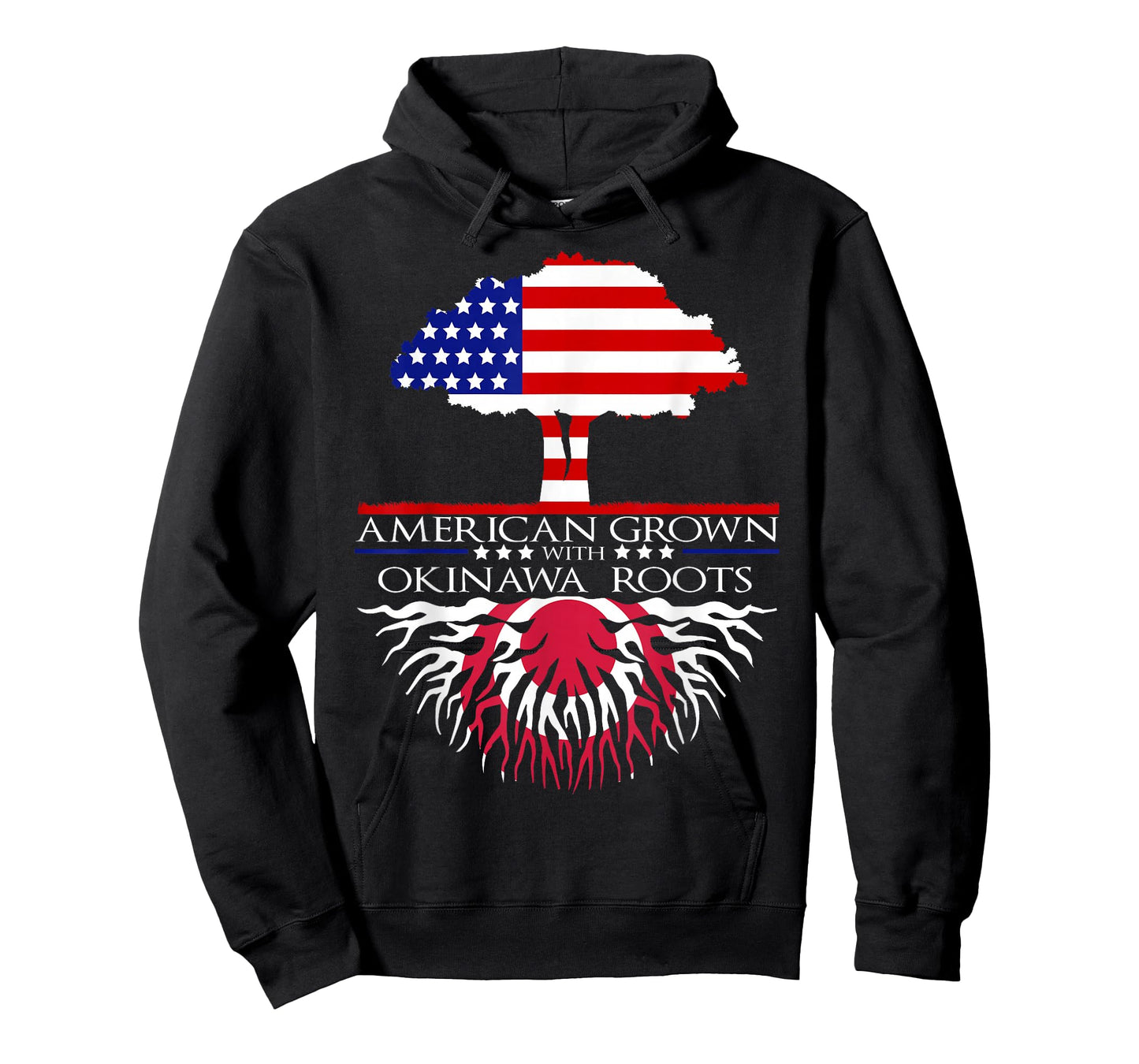 Okinawa Roots Japanese American Flag T-Shirt