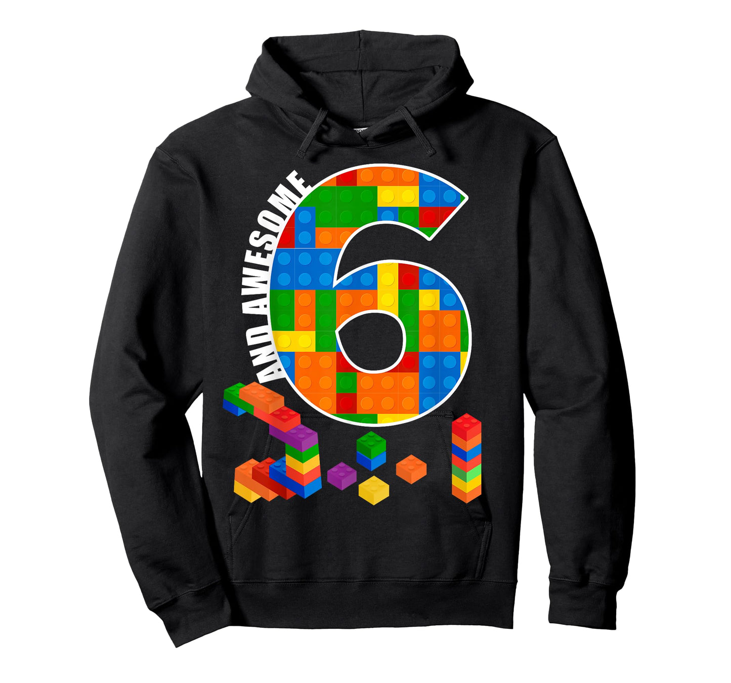 Building Blocks Bricks 6 Years Old Awesome Birthday Boy T-Shirt