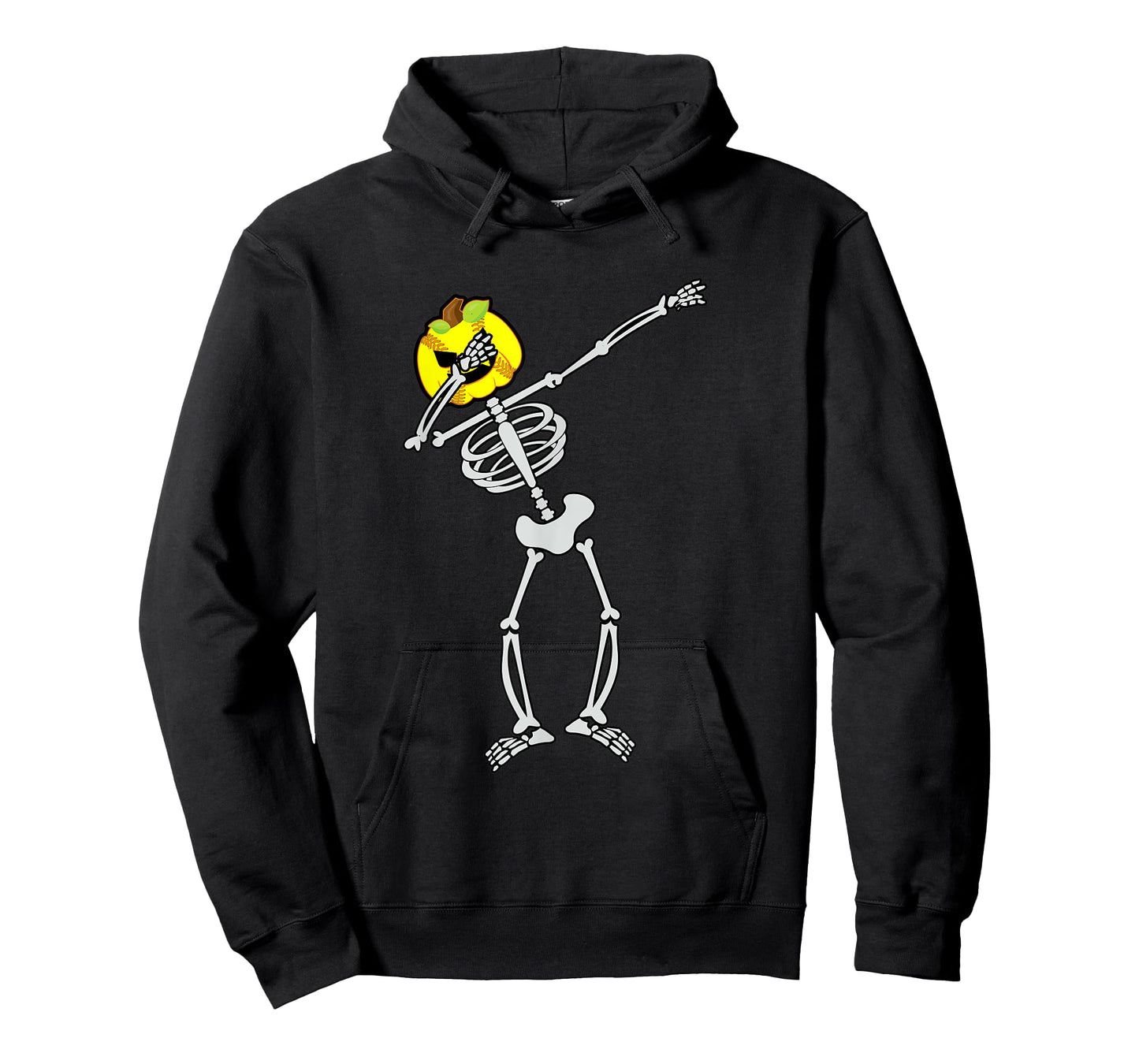 Softball Halloween Skeleton Dabbing Pumpkin T-Shirt