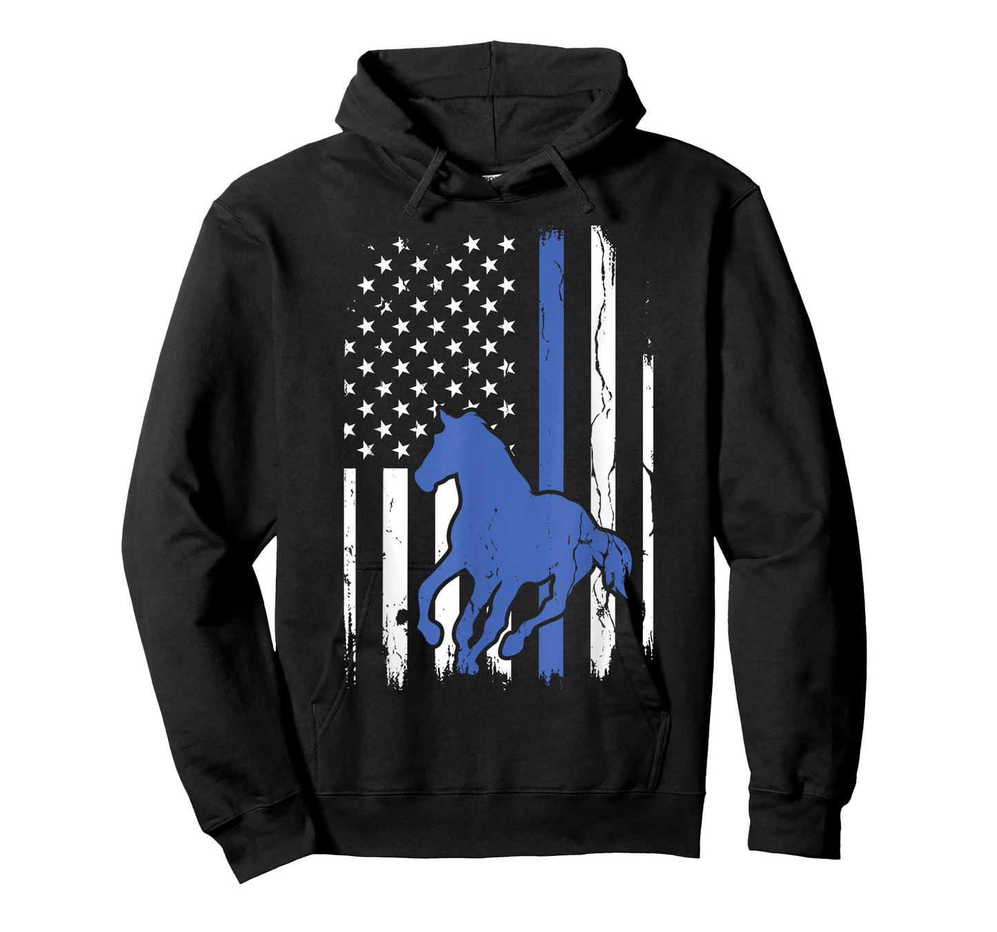 Vintage Patriotic Police Horse Thin Blue Line Mounted Patrol T-Shirt