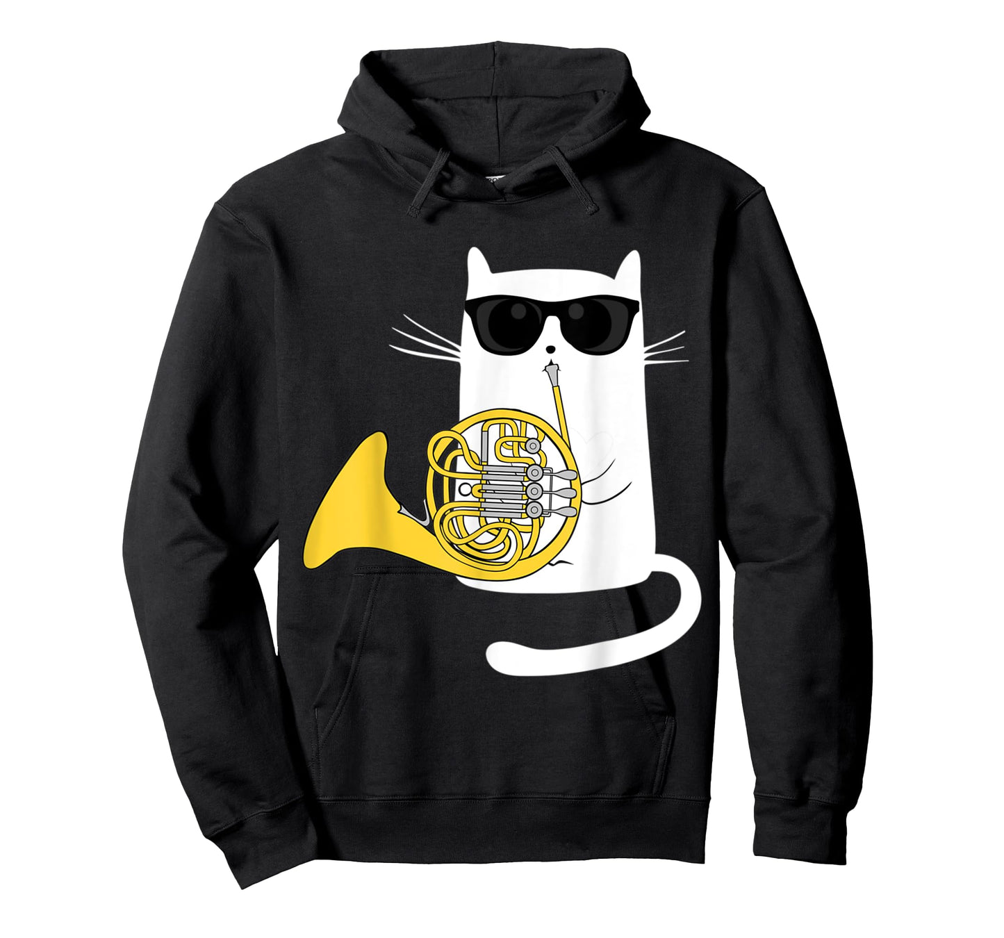 Jazz Cat Playing French Horn - Cool Smooth T-Shirt