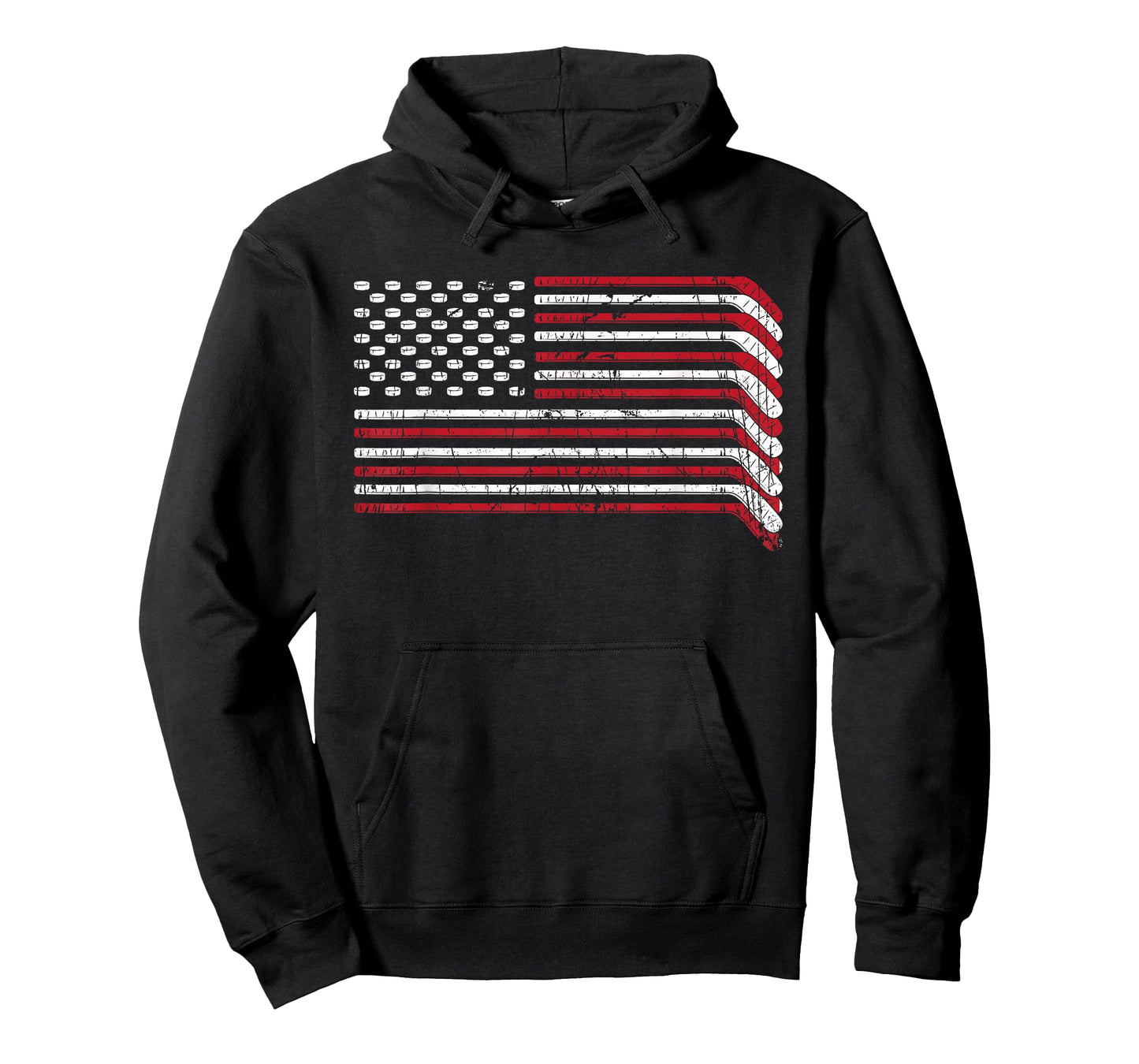 USA Flag Hockey Sticks American Pride 4th of July Ice Hockey T-Shirt