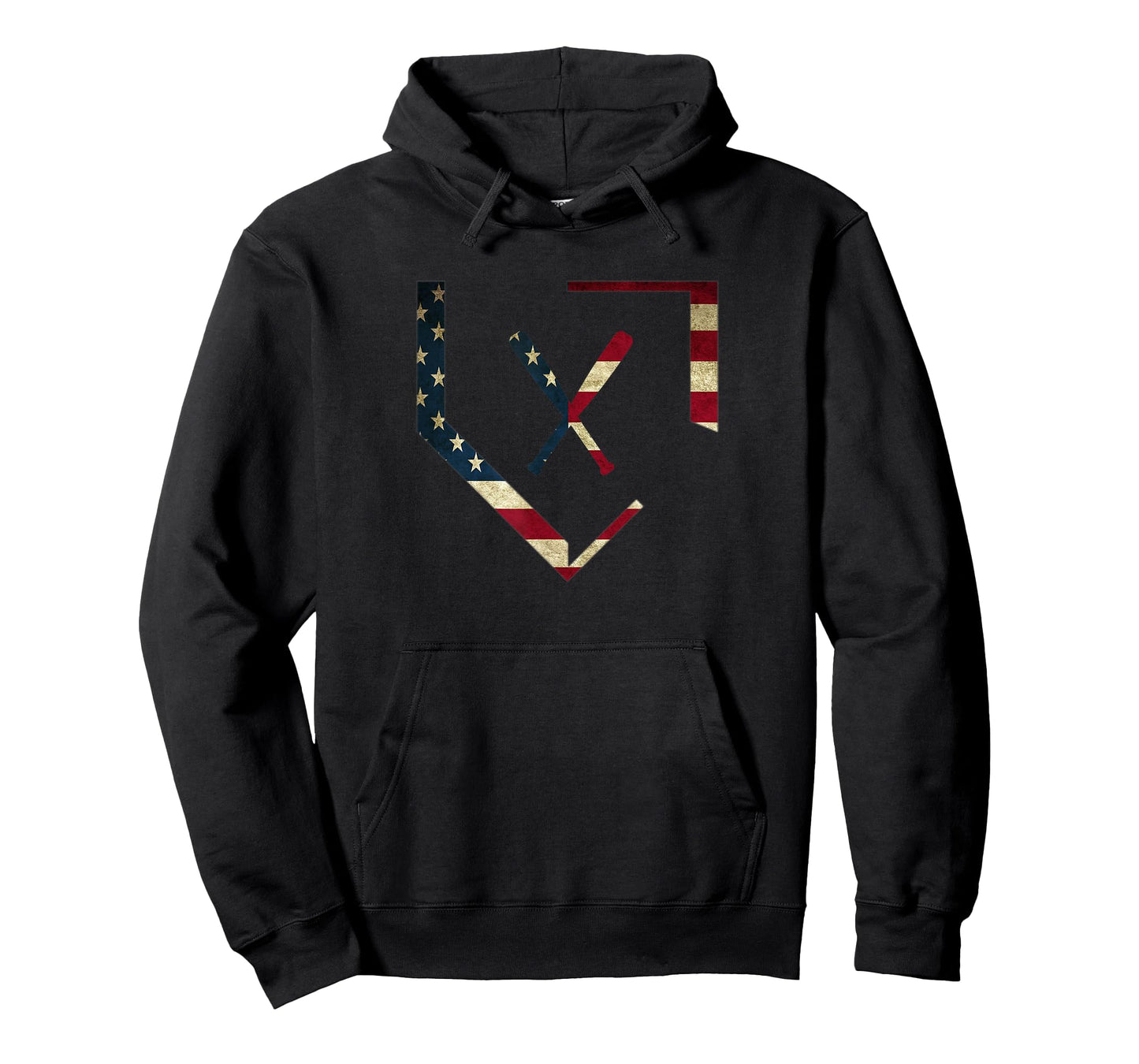 Home Plate Baseball Bats American Flag T-Shirt Baseballin T-Shirt