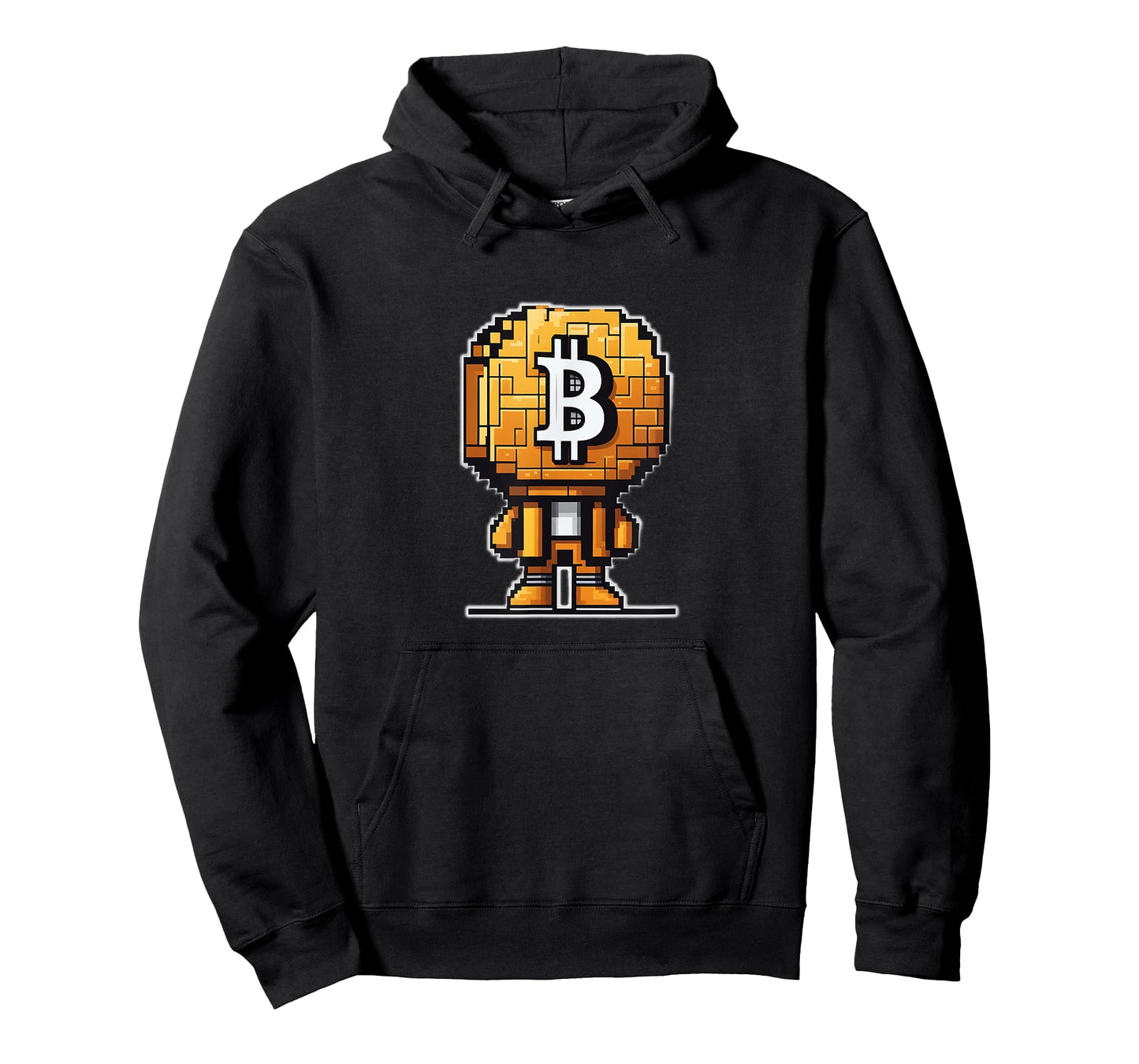 Pixelated bitcoin-head character cryptocurrency bitcoiner T-Shirt